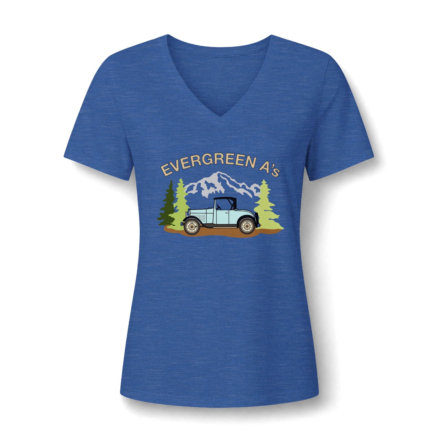 Evergreen A's Women's V-Neck Tee