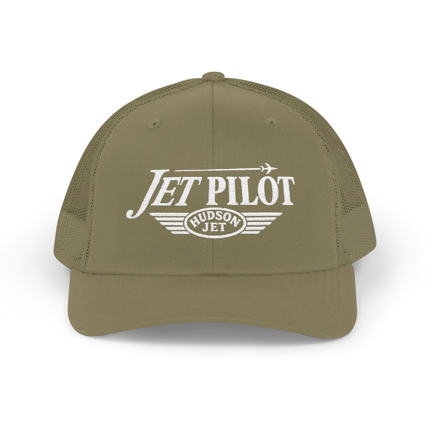 Jet Pilot Embroidered Snap Back Trucker Cap — Richardson 112 Snapback Hat