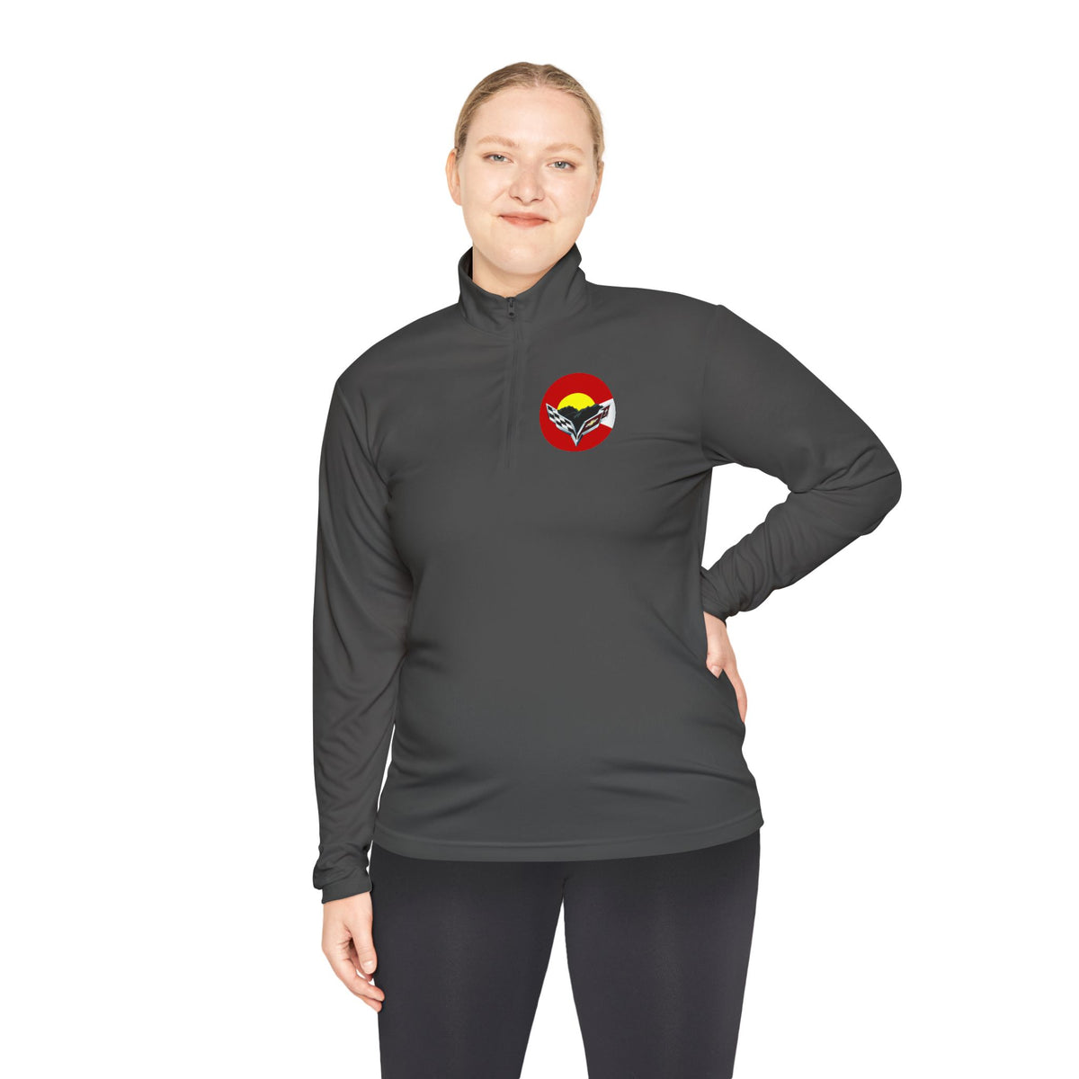 Central Colorado Corvette Club Quarter-Zip Pullover — Printed Direct to Film Logos on Front and Back