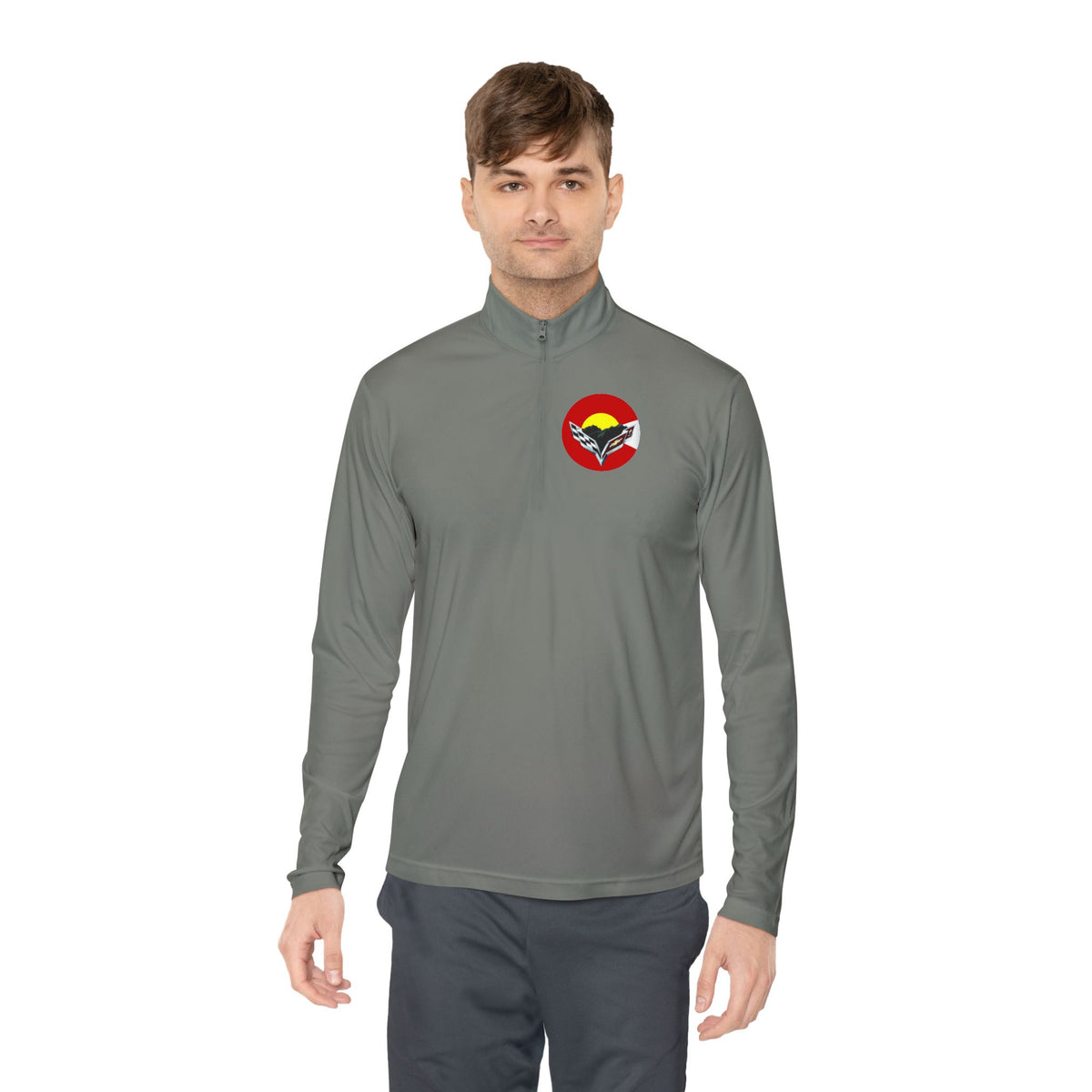 Central Colorado Corvette Club Quarter-Zip Pullover — Printed Direct to Film Logos on Front and Back