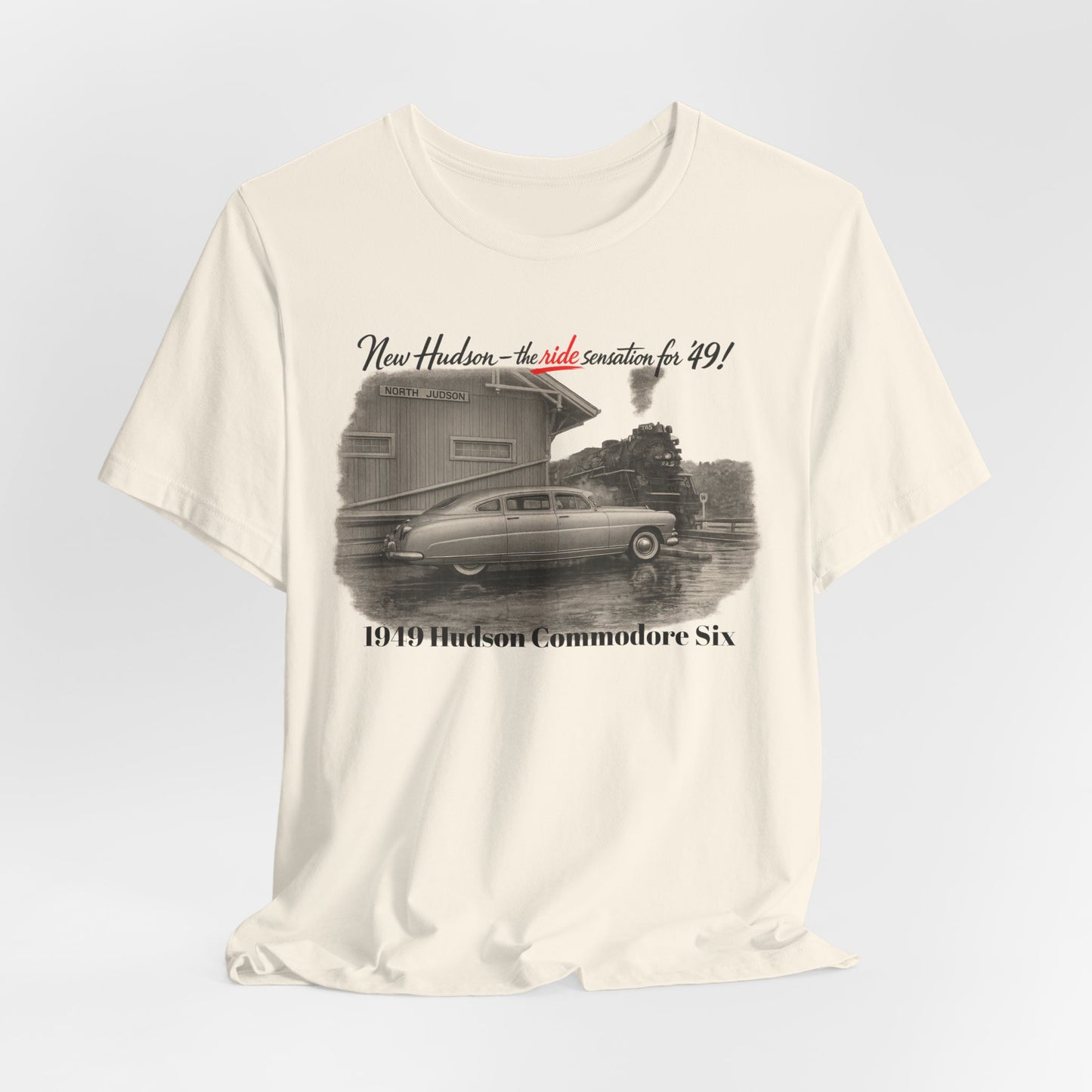 1949 Hudson Commodore Six Vintage Car T‑Shirt — Classic Retro Automotive Tee (Rick C)