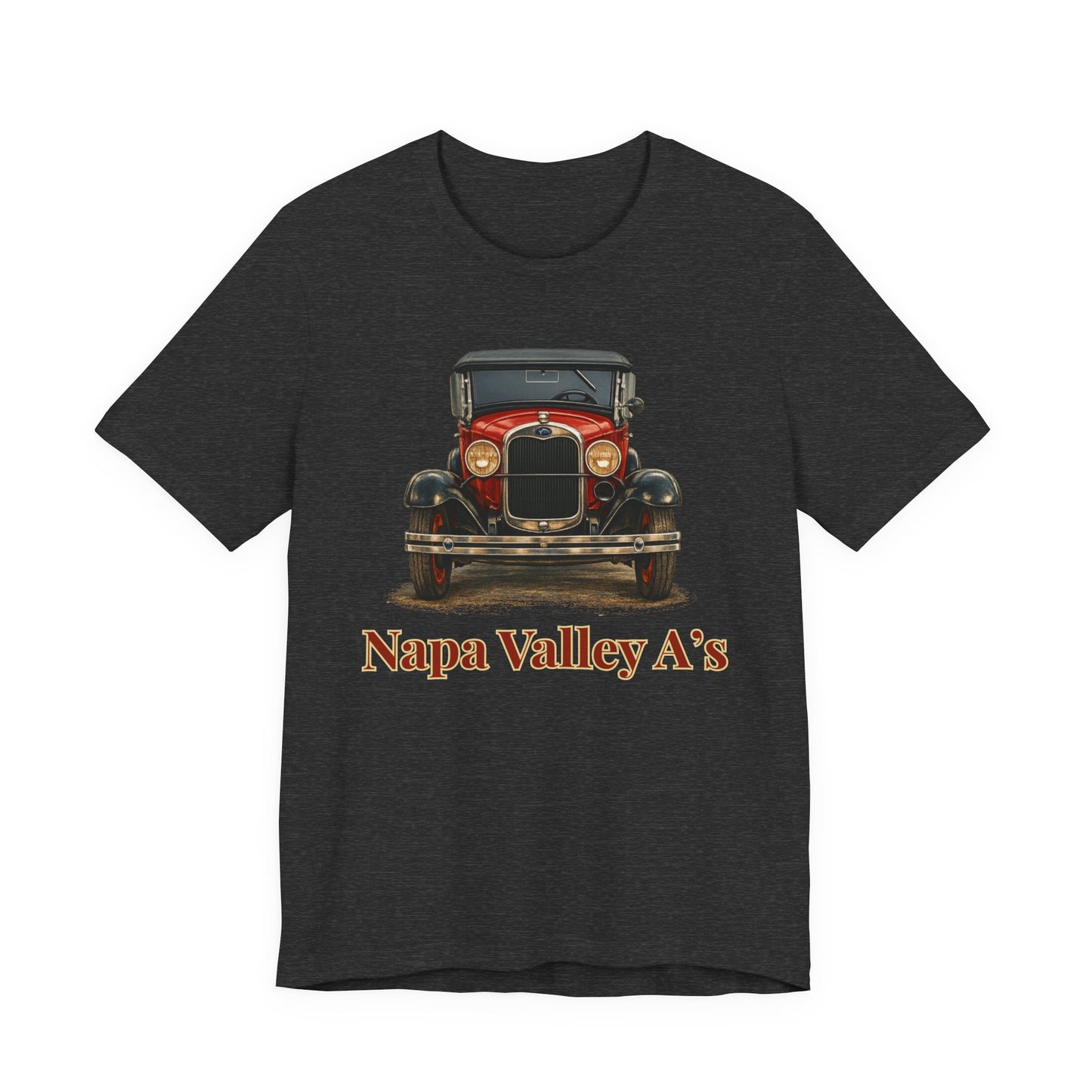 Napa Valley A's Red Vintage Car T-Shirt — Napa Valley A's Classic Automobile Tee