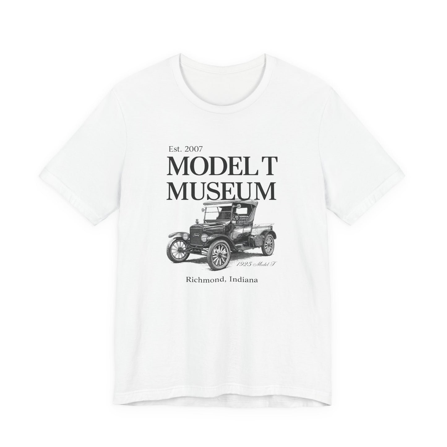1925 Model T Pickup "Bradley" Museum Tee — Vintage Ford Model T Illustration (Richmond, Indiana)