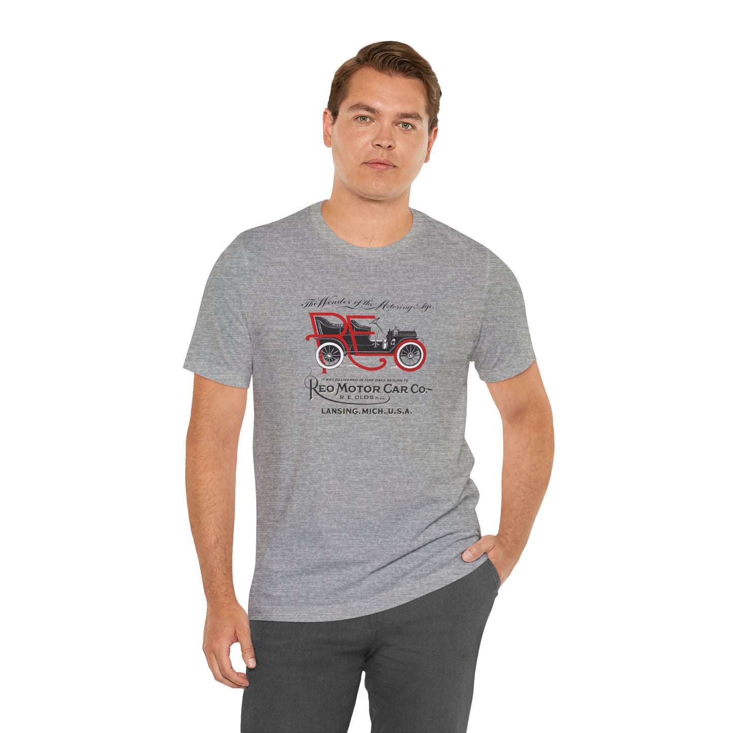 REO Motor Car Co. Tee — "The Wonder of the Motoring Age!"