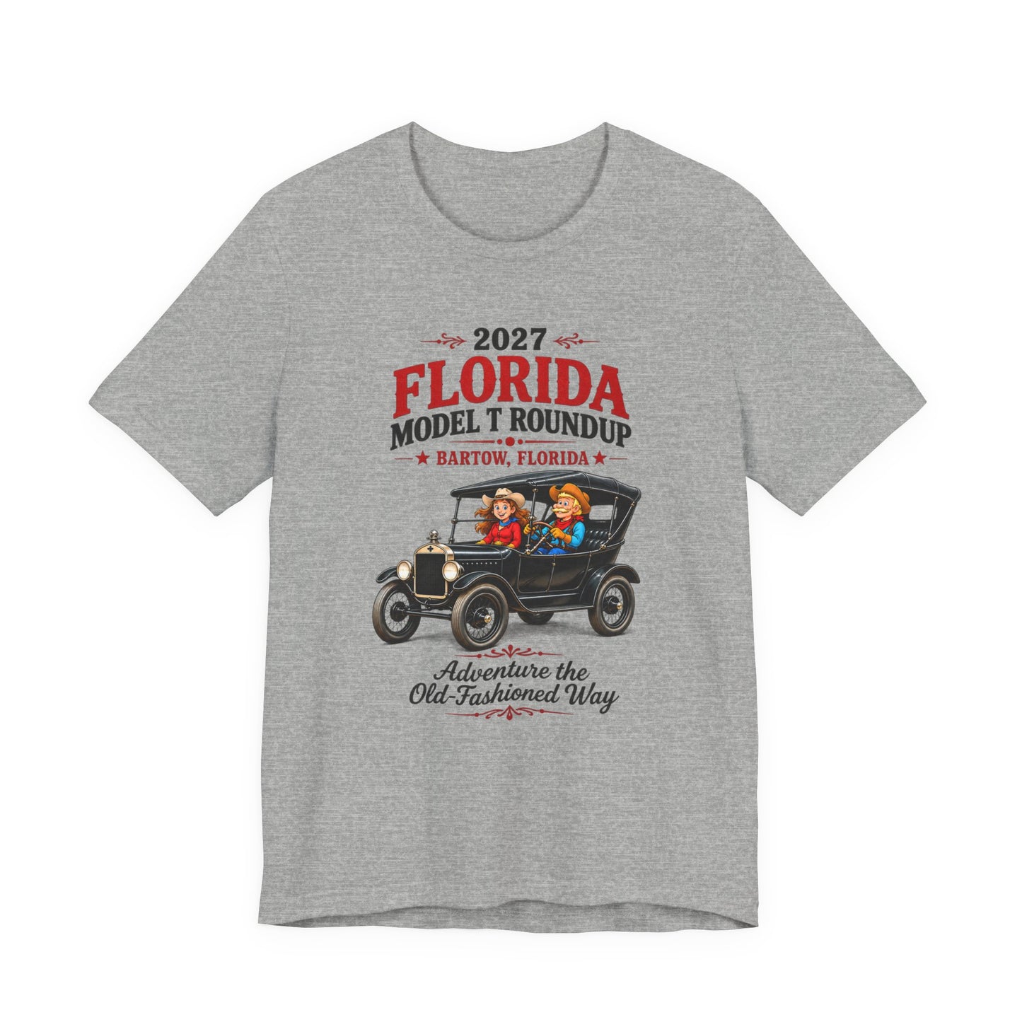 Florida Model T Roundup 2027 Soft-Style T-Shirt — Front Graphic