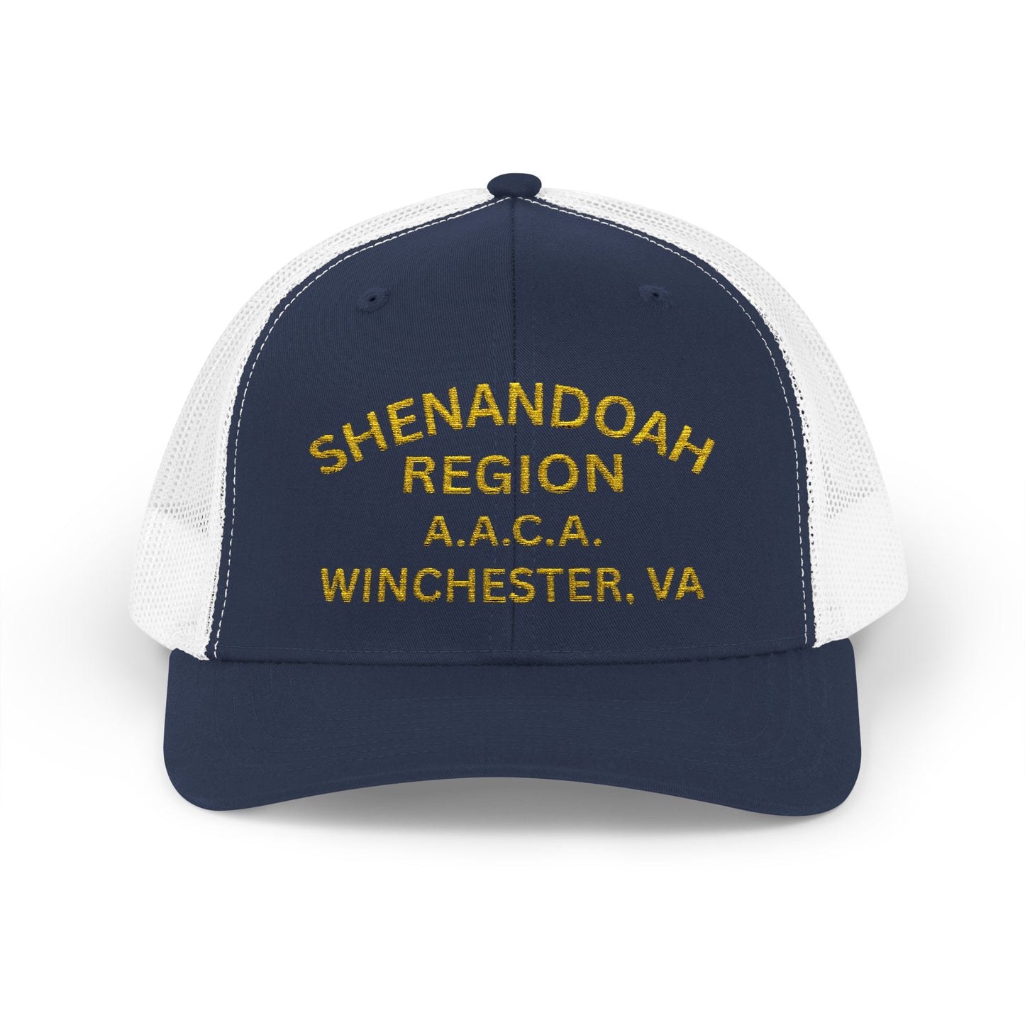 Shenandoah Region Embroidered Trucker Cap — "Shenandoah Region A.A.C.A. Winchester, VA" Mesh Snapback