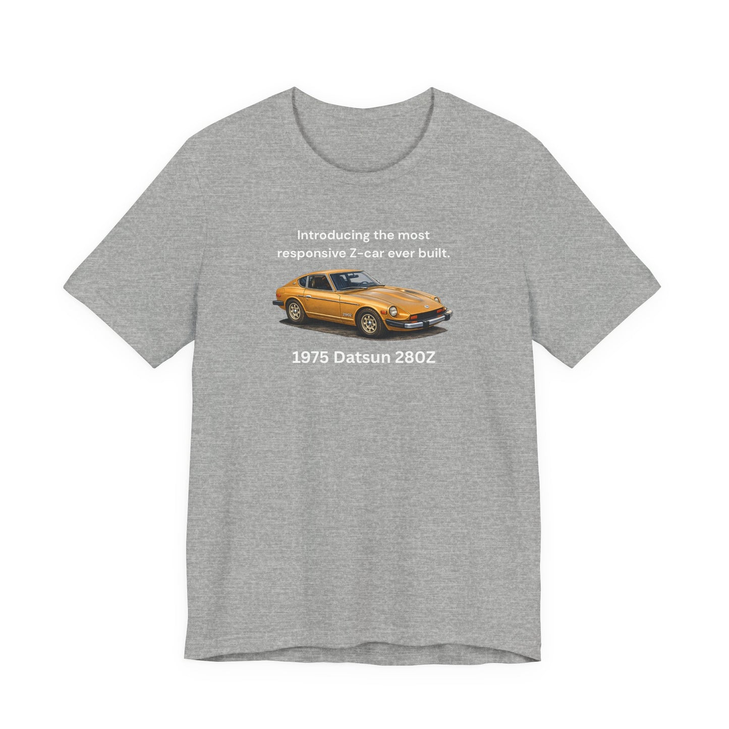 1975 Datsun 280Z Tee — "Most Responsive Z-Car Ever Built" Classic Car T‑Shirt White Lettering
