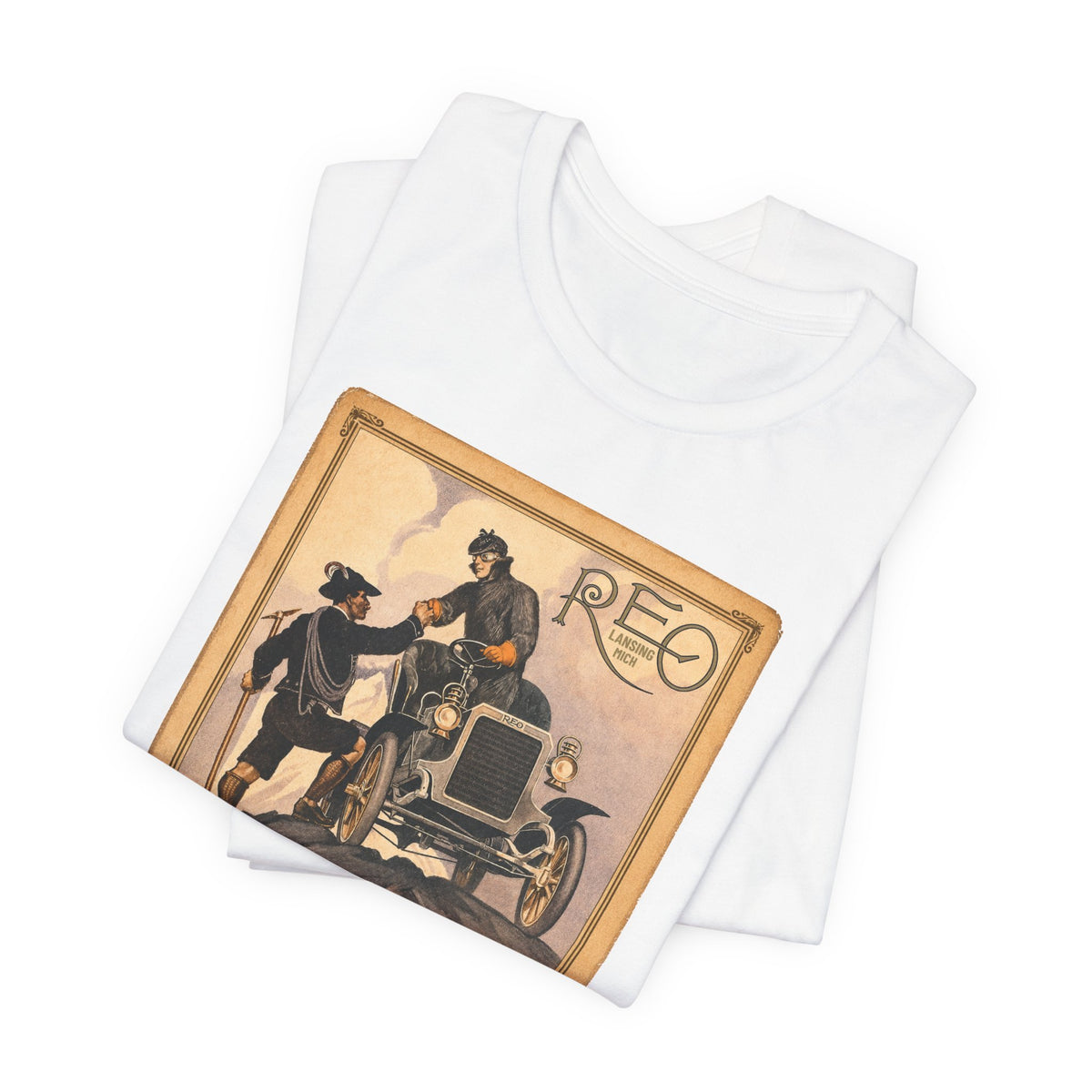 REO Lansing Michigan Mountain Climbers T-Shirt - Unisex Soft Short Sleeve Tee