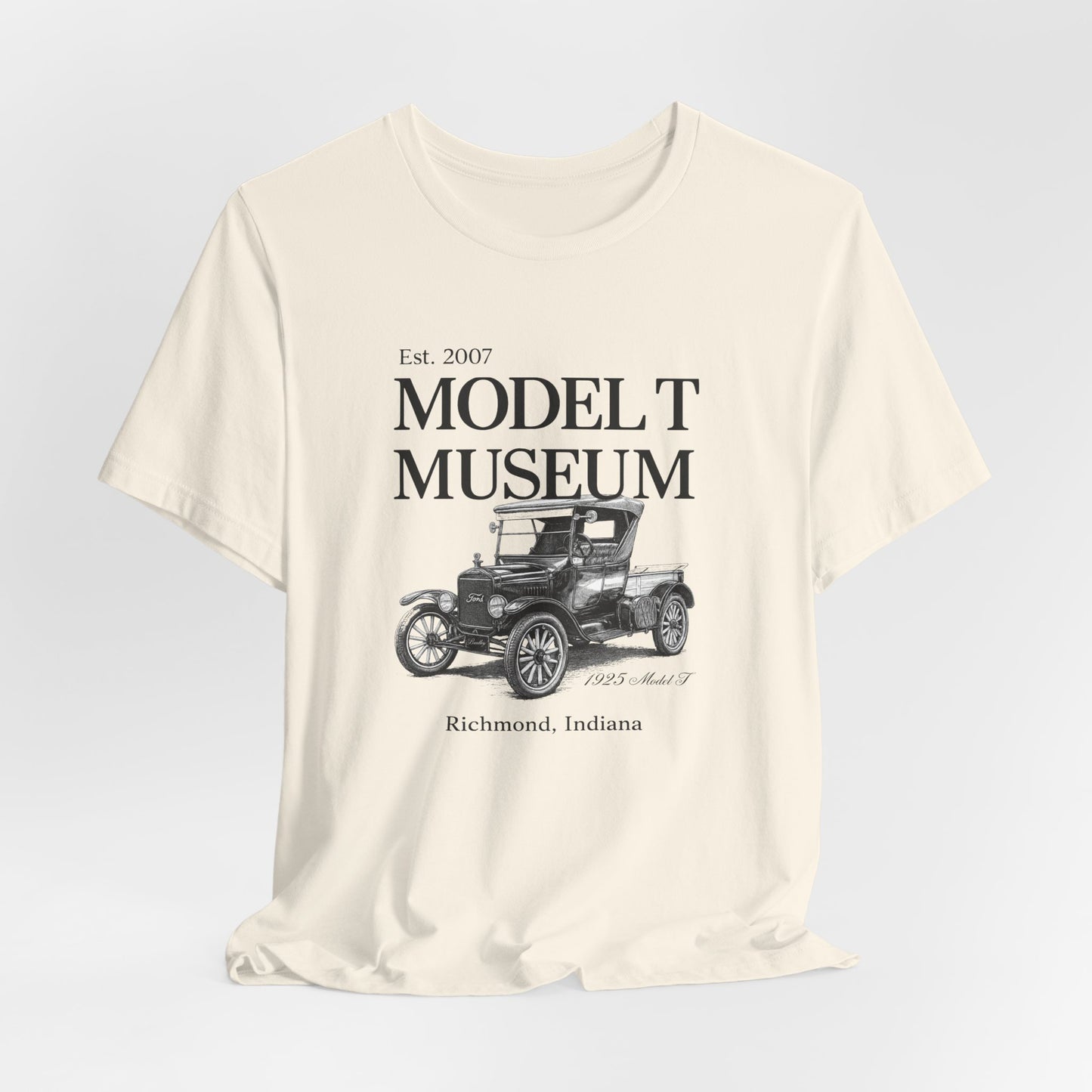 1925 Model T Pickup "Bradley" Museum Tee — Vintage Ford Model T Illustration (Richmond, Indiana)
