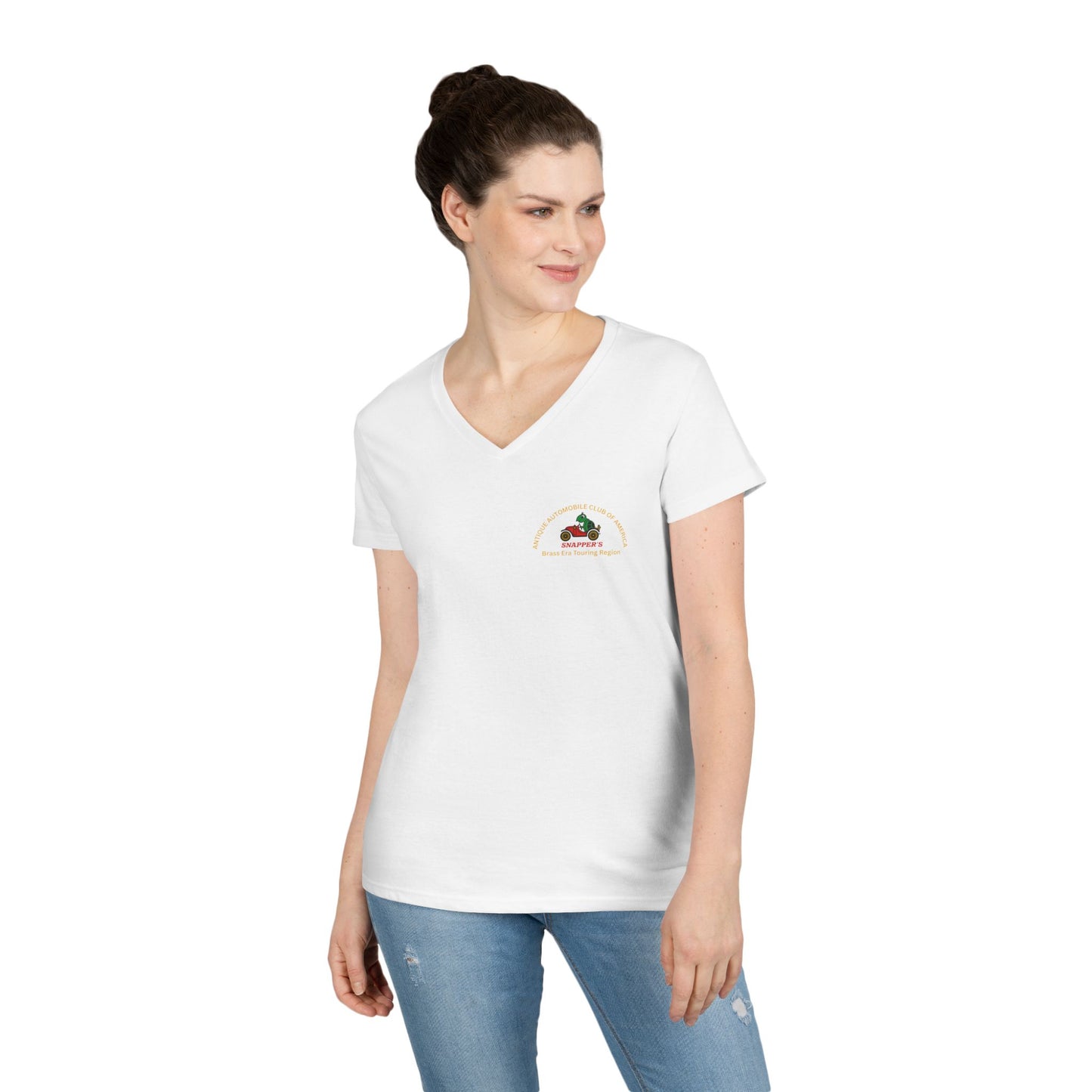 Ladies' V-Neck T-Shirt — Snapper's Club Logo Tee