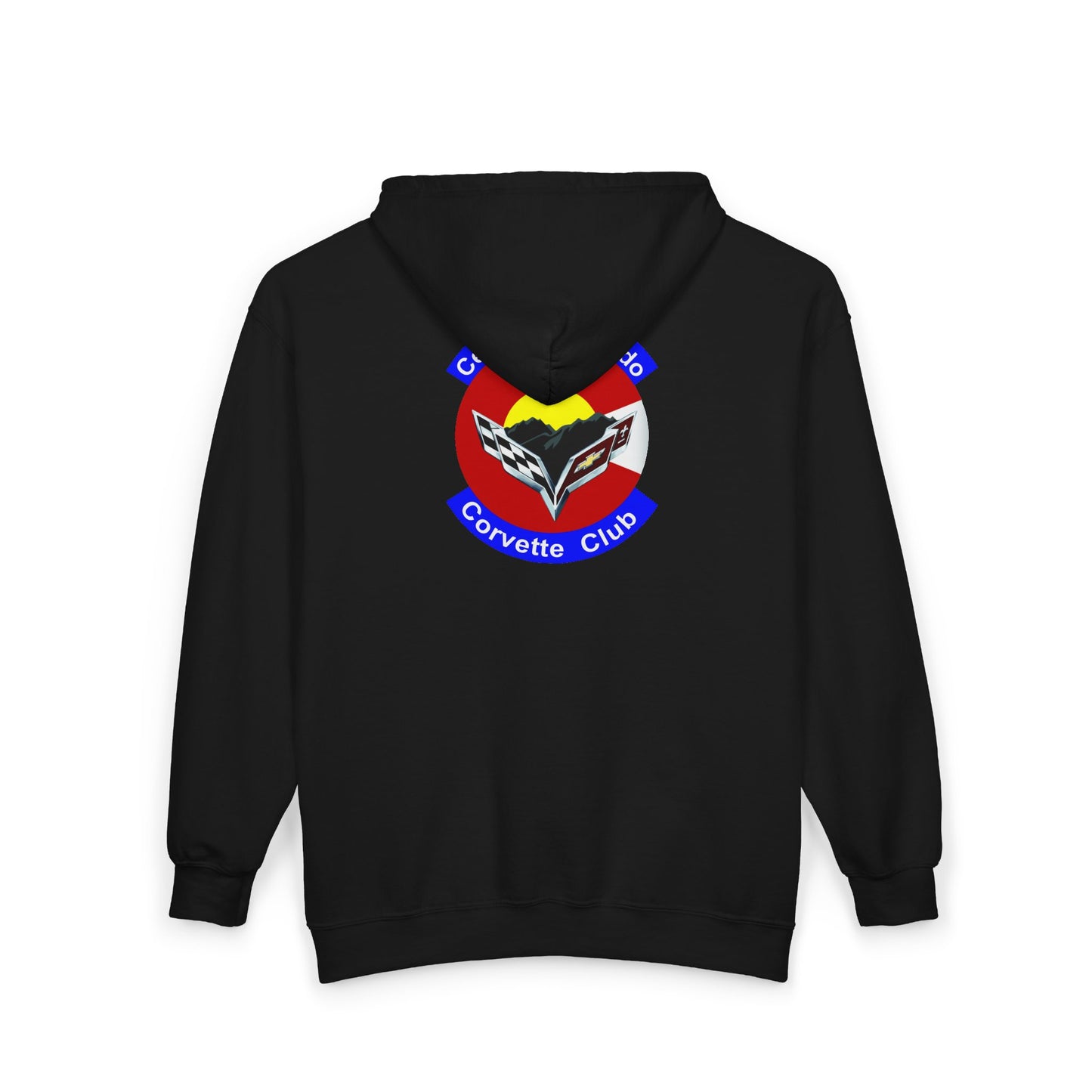 Central Colorado Corvette Club Zip Hoodie — Front and Back Logos