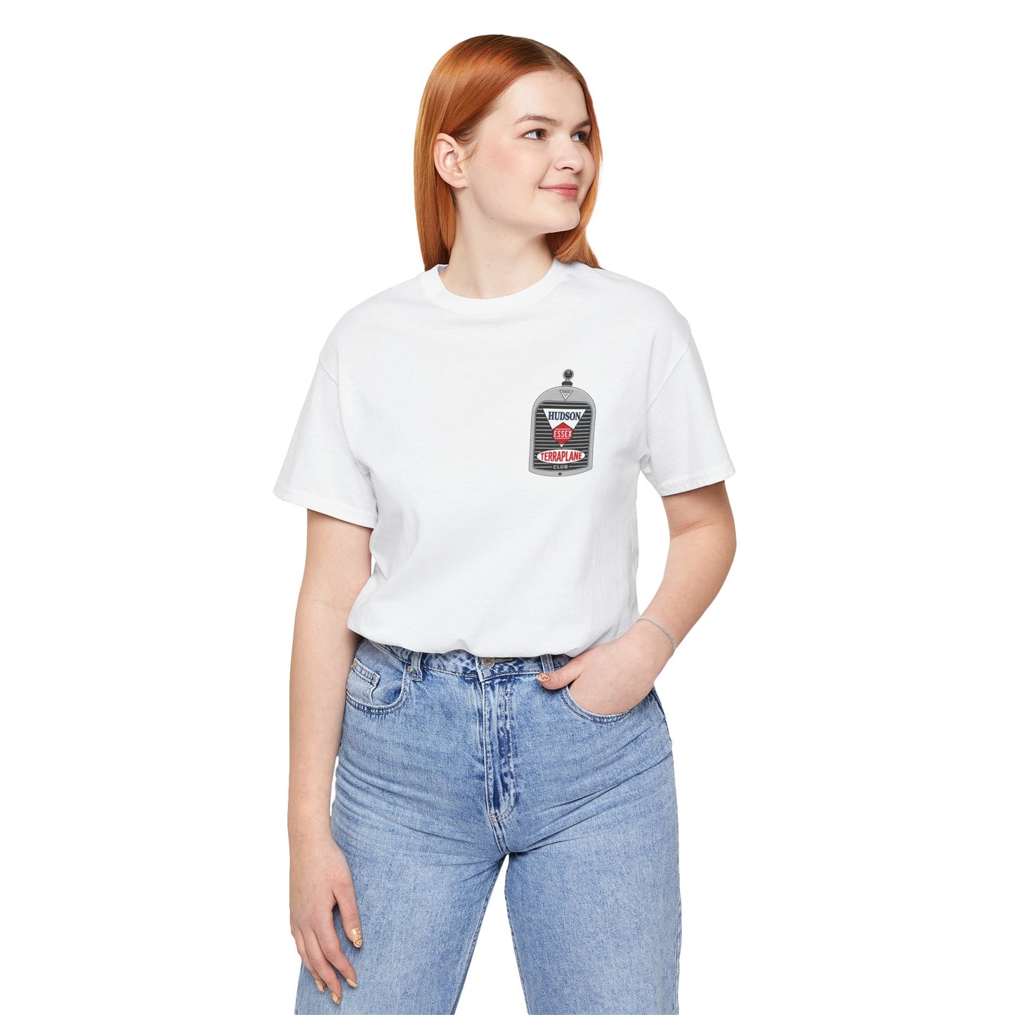 Hudson Essex Terraplane Club Small Chest Logo — Unisex Jersey Short Sleeve Tee
