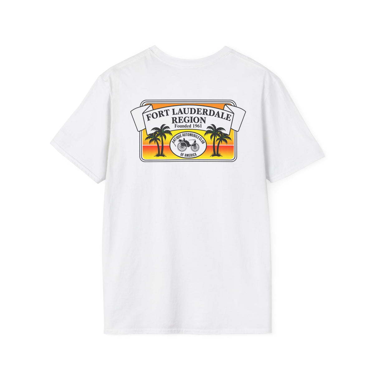 Fort Lauderdale Region AACA T-Shirt - Unisex Softstyle T-Shirt Front and Back Logos