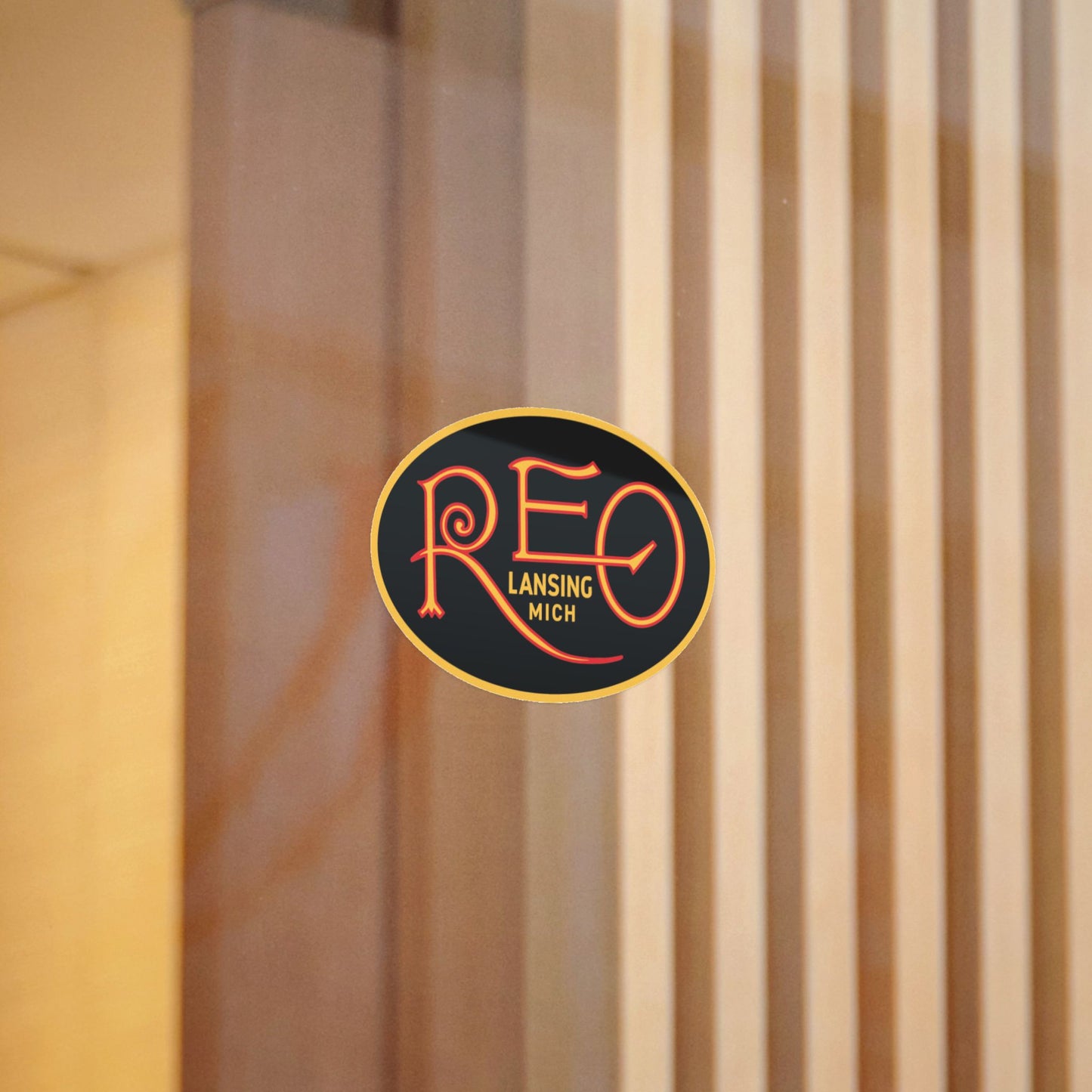 REO Lansing Michigan Die-Cut Sticker — Large sticker for your trailer and small sticker for you car.