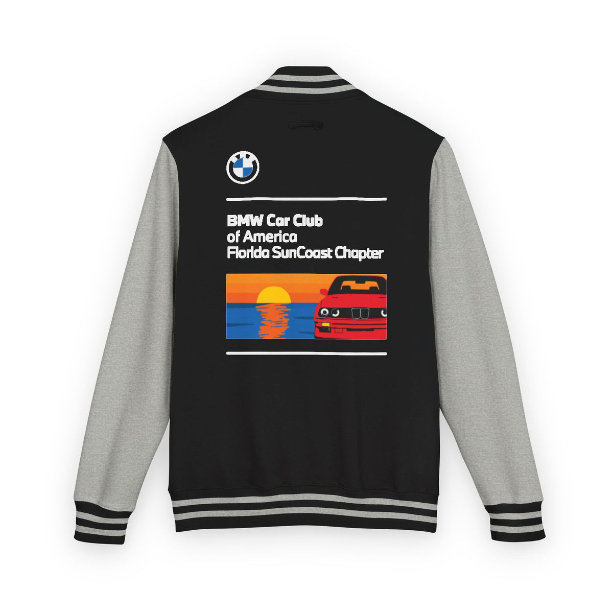 BMW Car Club of America Florida SunCoast Chapter Letterman Jacket - Front and Back Logos