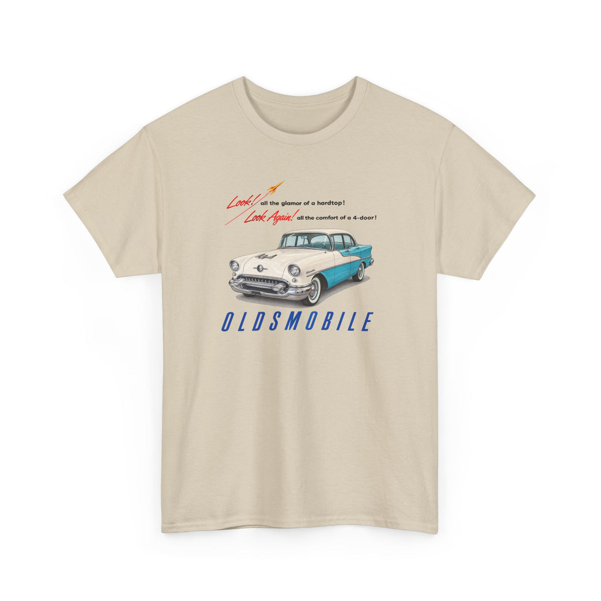 Oldsmobile Retro 1950s Cruiser Graphic T-Shirt - Unisex Heavy Cotton Tee (TeresaT)