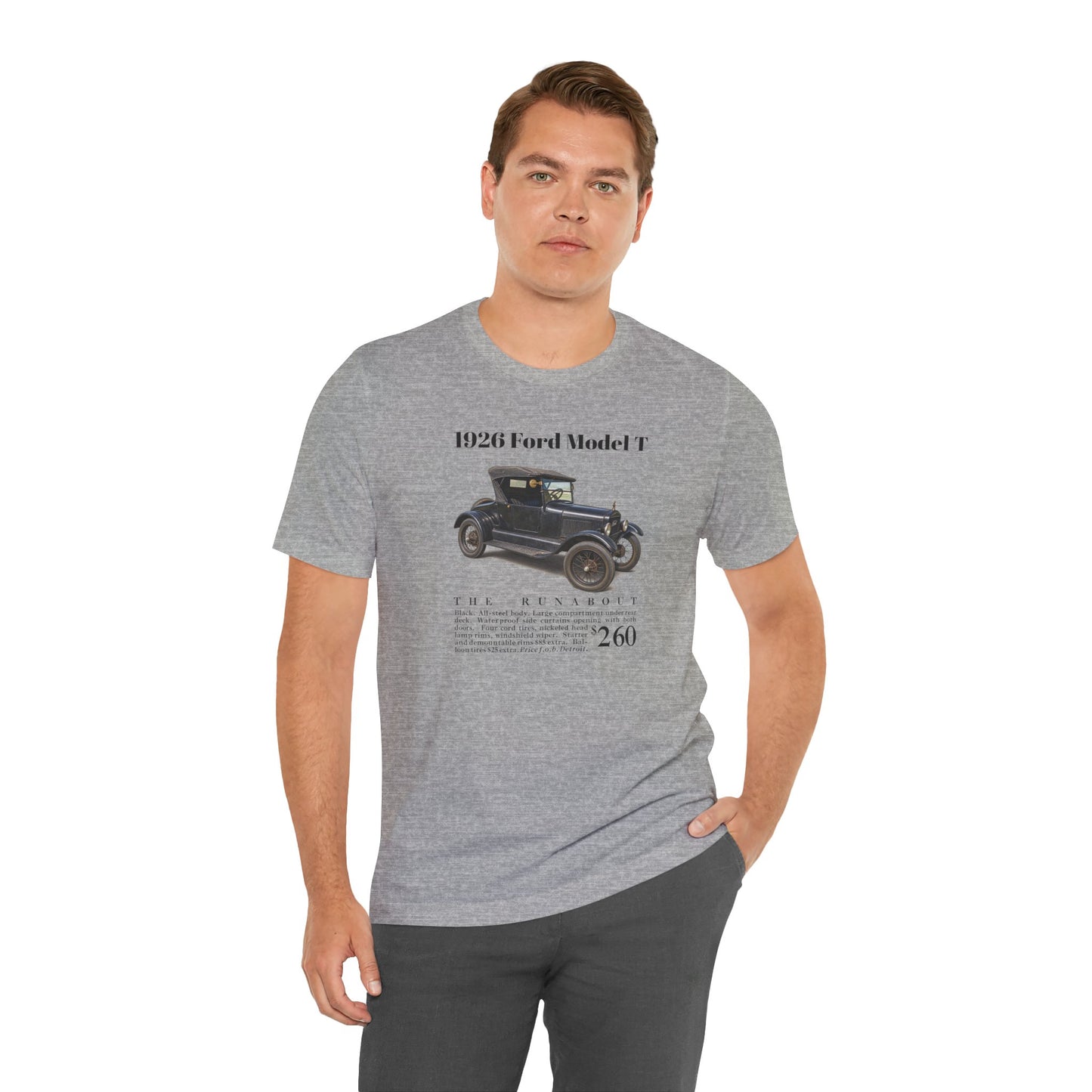 1926 Ford Model T Runabout Vintage Car Tee — Unisex Jersey Short Sleeve Tee