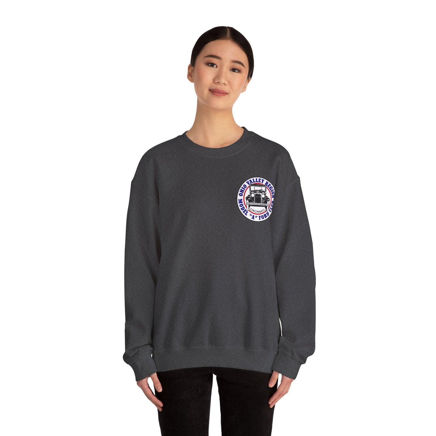 Ohio Valley Region Model A Ford Club (front and back logo) Unisex Heavy Blend™ Crewneck Sweatshirt