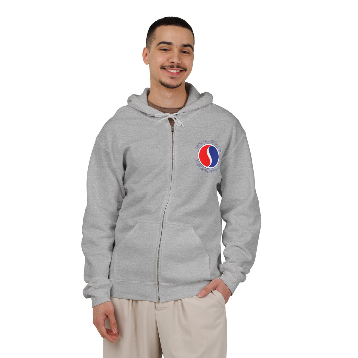 Central Oklahoma Chapter Studebaker Drivers Club Zip Hoodie — Front and Back Logos