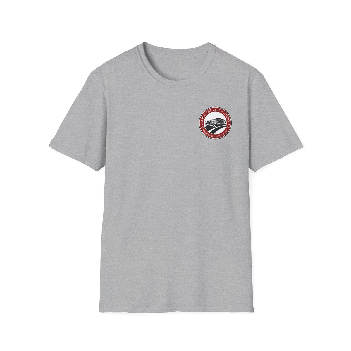 Classic Car Club of America Greater Illinois Region — Unisex Softstyle T-Shirt Front and Back Logos
