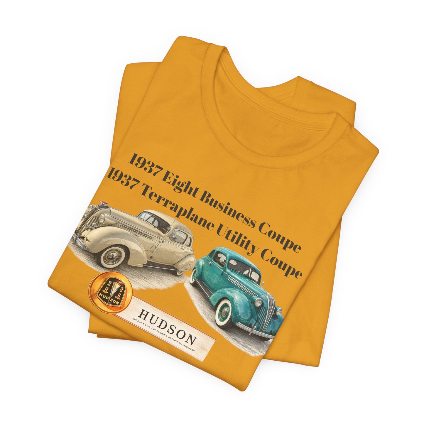 1937 Hudson's Vintage Car Tee - Unisex Jersey Short Sleeve Tee (JG)