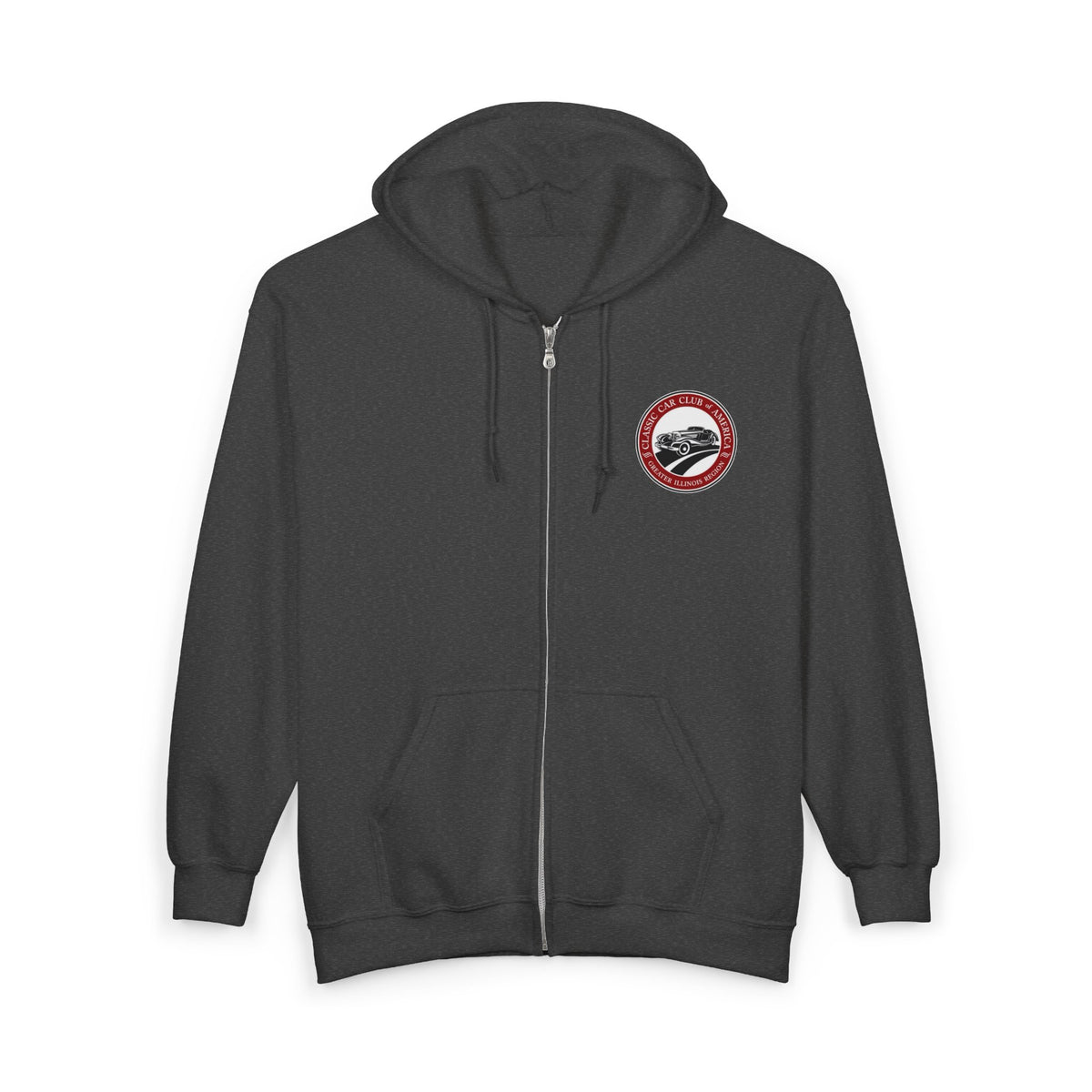 Classic Car Club of America Greater Illinois Region Classic Car Zip Hoodie — Front and Back Logos