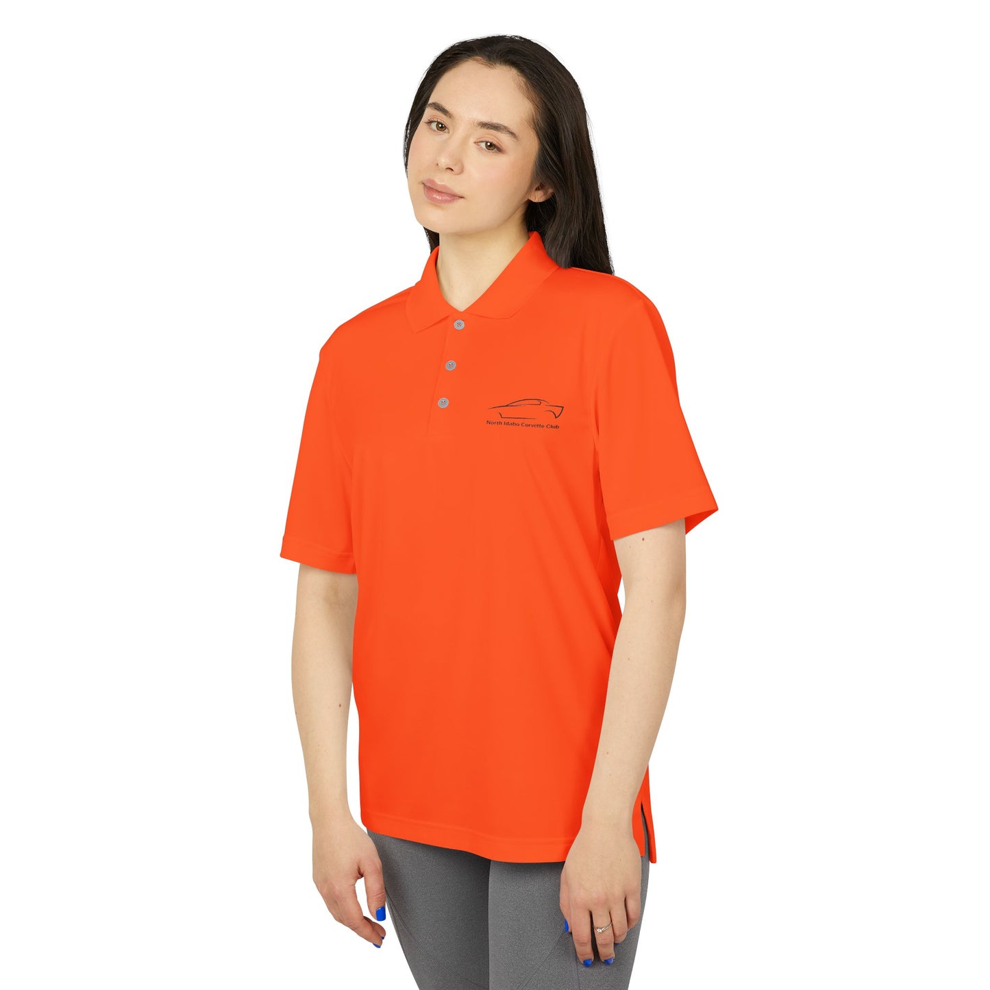 North Idaho Corvette Club Black Embroidered Polo — adidas Unisex Performance Polo