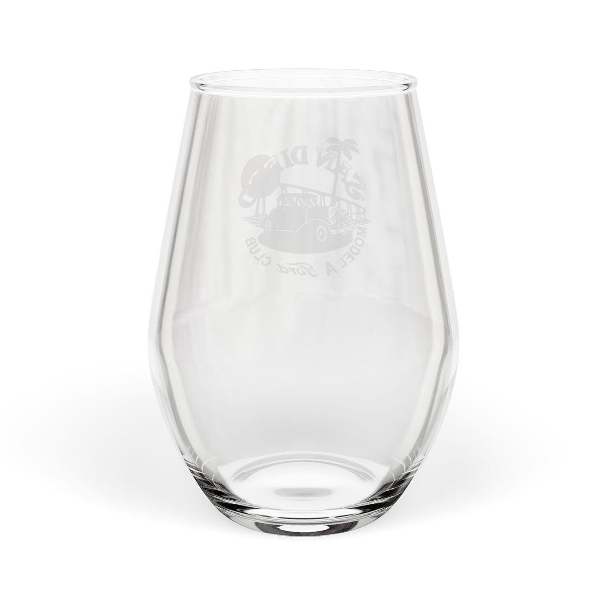 San Diego Model A Ford Club Stemless Wine Glass