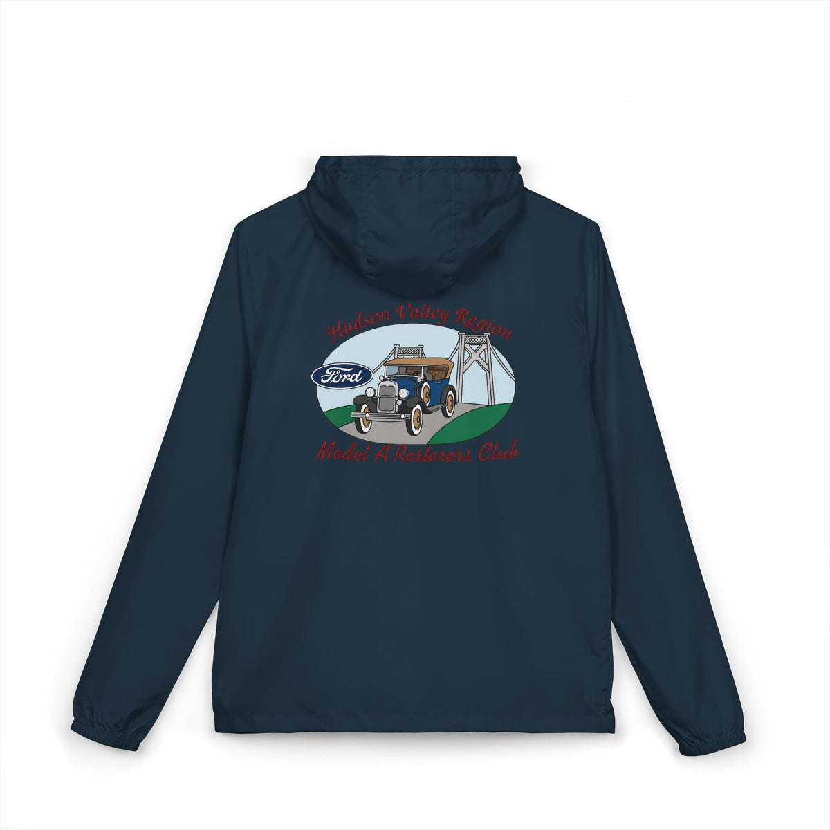 Hudson Valley Region Model A Restorers Club Windbreaker Jacket - Front and Back Logos