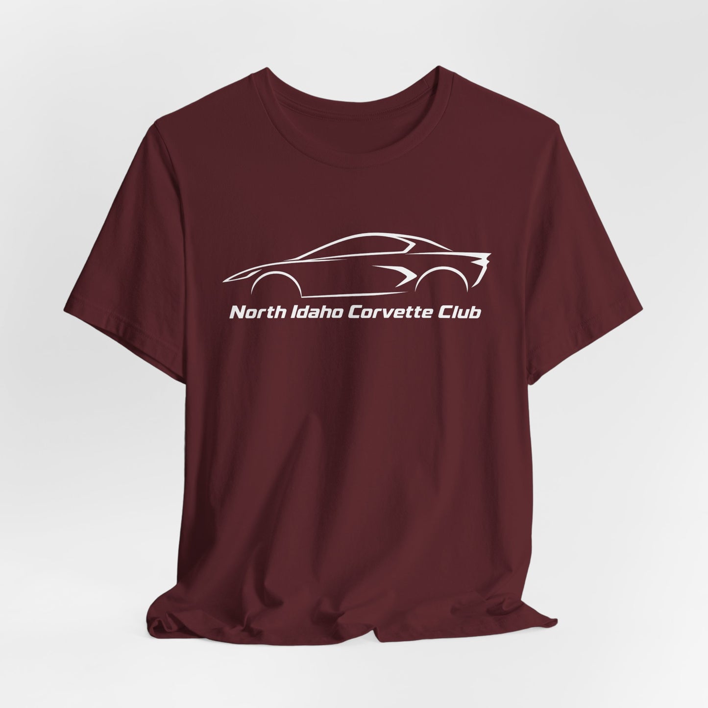 North Idaho Corvette Club T-Shirt — Minimal Car Outline Tee