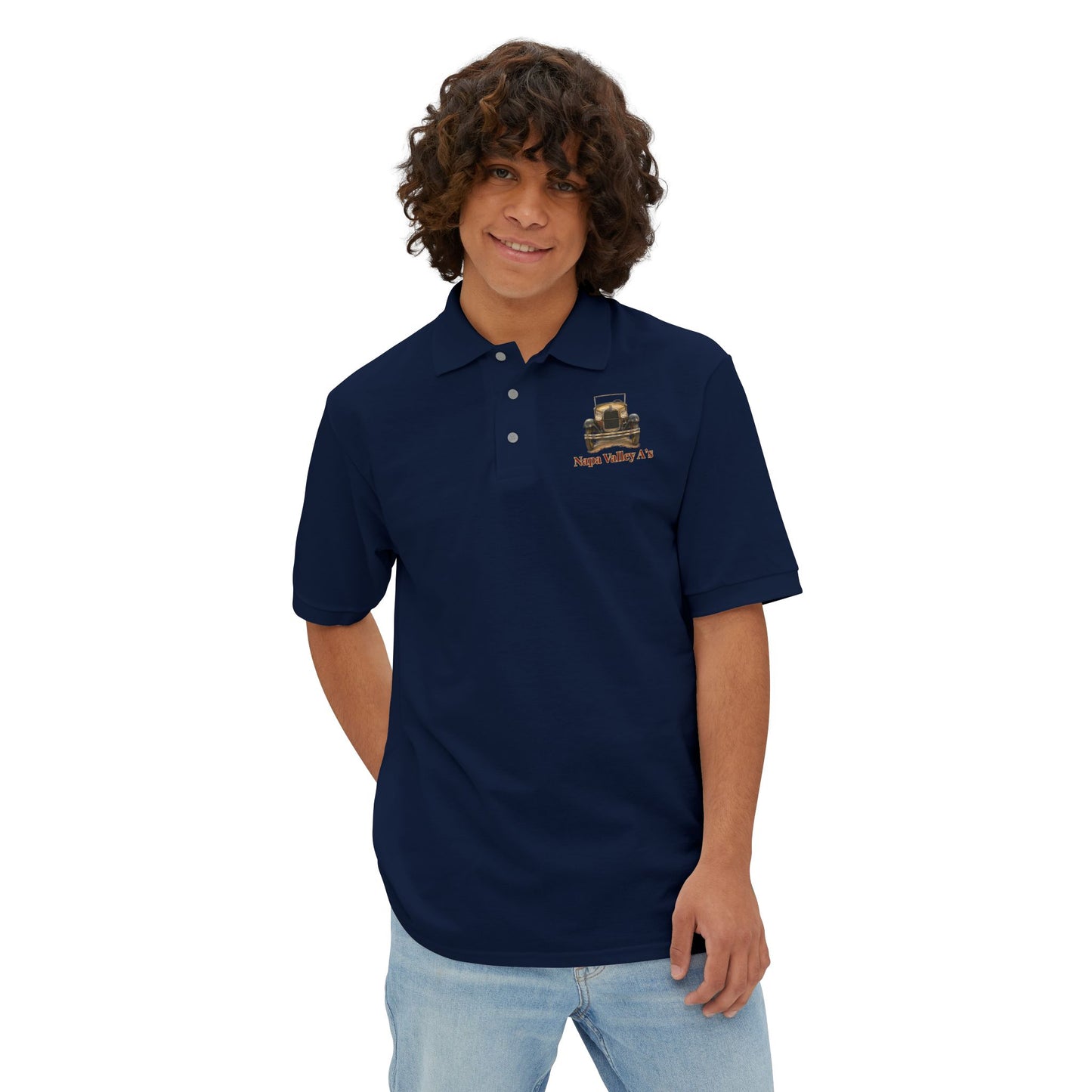Napa Valley A's Classic Cotton Polo - Small Chest Logo and Large Back Logo