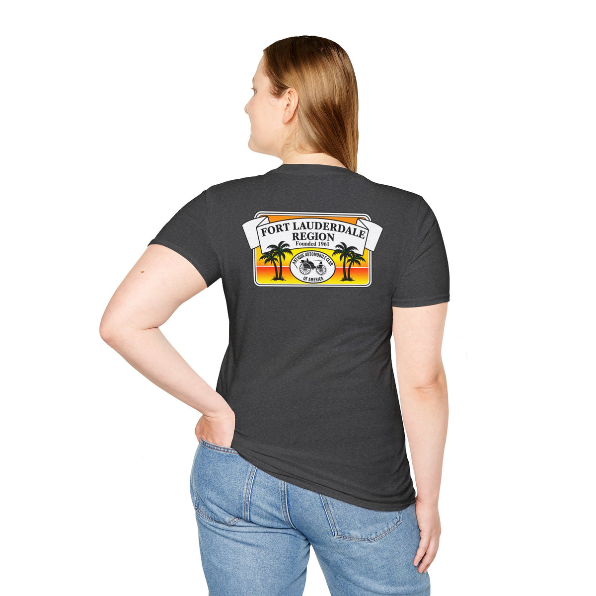 Fort Lauderdale Region AACA T-Shirt - Unisex Softstyle T-Shirt Front and Back Logos
