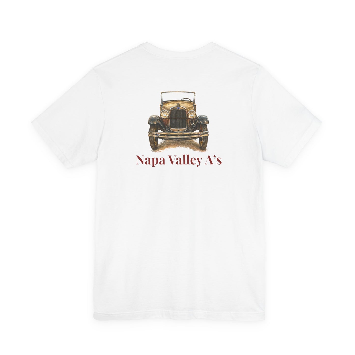 Napa Valley Vintage Car T-Shirt — Small Front Logo and Large Back Logo