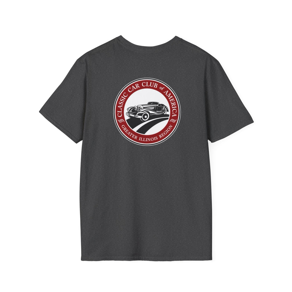 Classic Car Club of America Greater Illinois Region — Unisex Softstyle T-Shirt Front and Back Logos