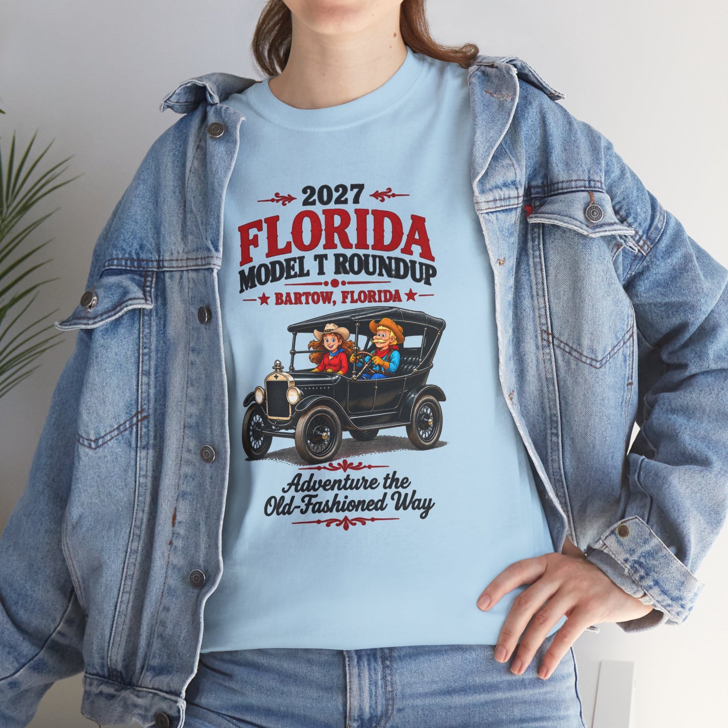 Florida Model T Roundup 2027 T-Shirt — Unisex Heavy Cotton Tee