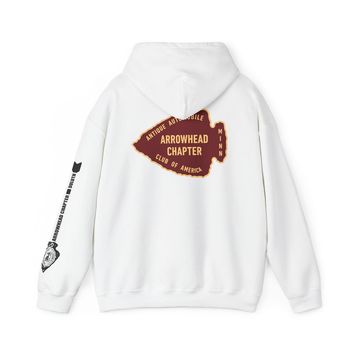 Arrowhead Chapter AACA Club Hoodie — "I'd Rather Be in My Antique Car" plus Sleeve and Back Images