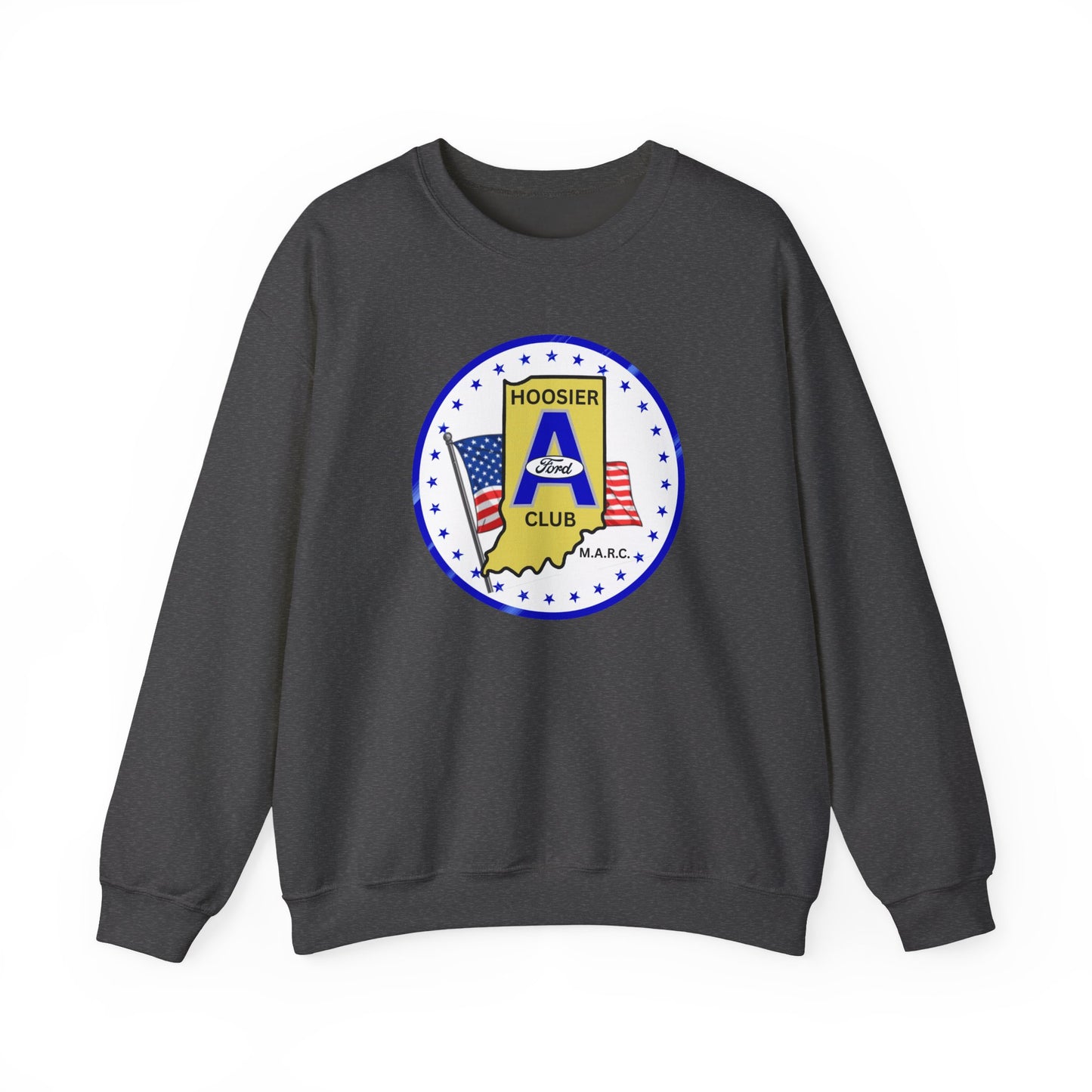 Hoosier A Ford Club Logo Sweatshirt — Indiana Flag Patch Crewneck
