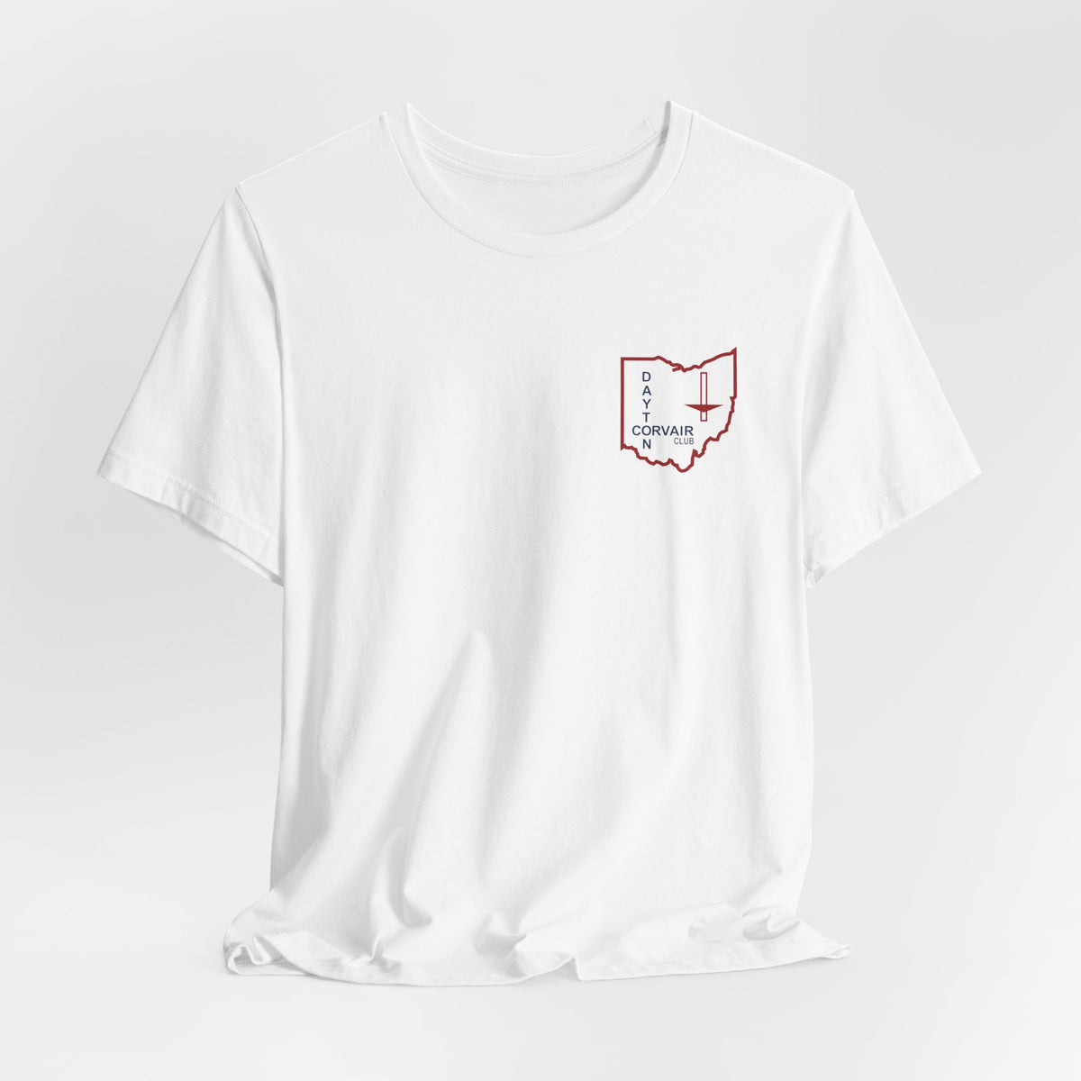 Dayton Corvair Club T-Shirt Unisex Jersey Short Sleeve Tee - Front and Back Logos