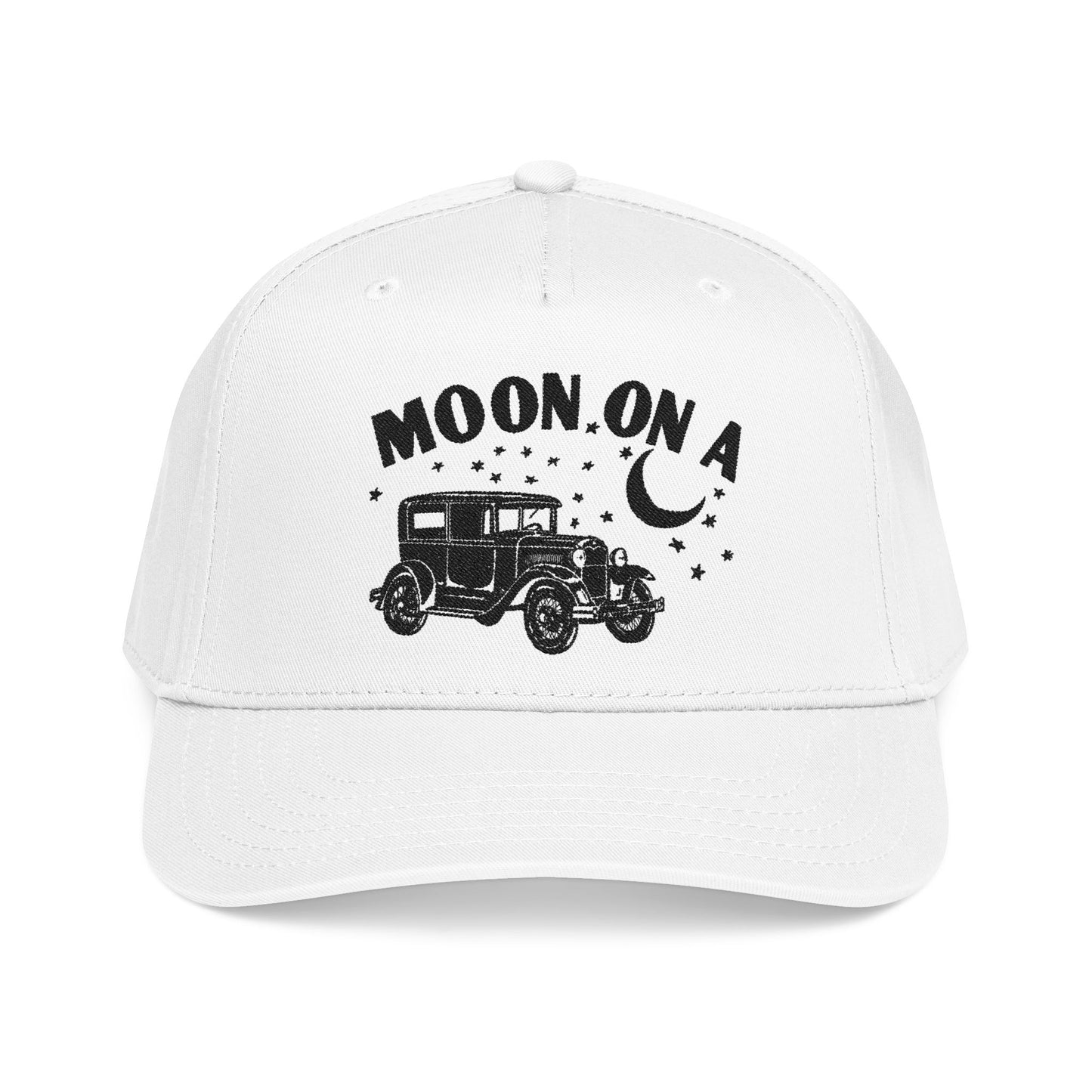 Moon On A - Embroidered Mid Profile Baseball Cap