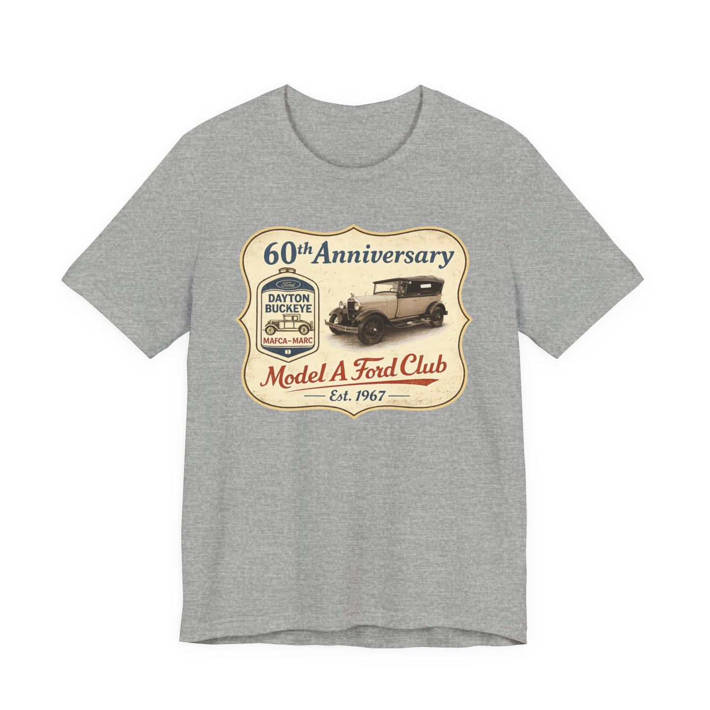 Dayton Buckeye Model A Ford Club 60th Anniversary Tee (JF) – Unisex Jersey Short Sleeve Tee