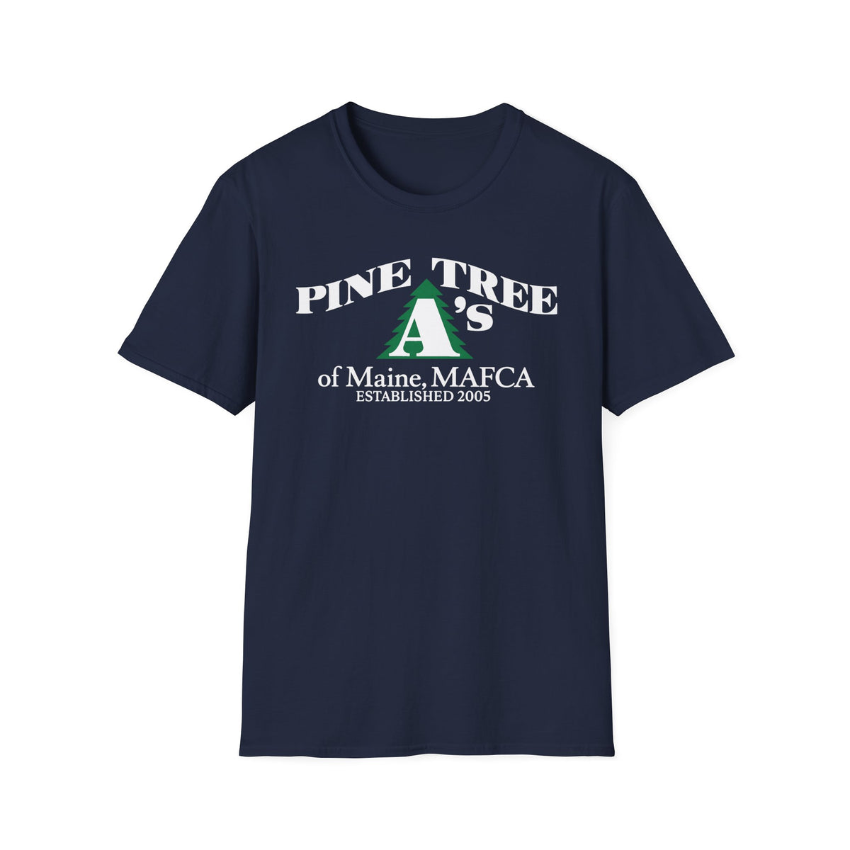 Pine Tree A's of Maine, MAFCA T-Shirt — Unisex Softstyle T-Shirt