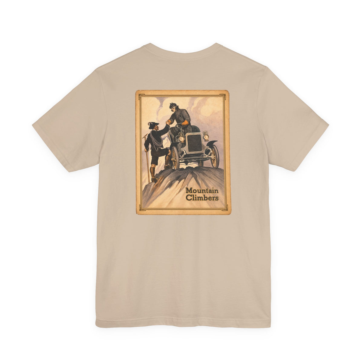 REO Lansing Michigan Mountain Climbers Tee — Unisex Soft Short Sleeve Tee