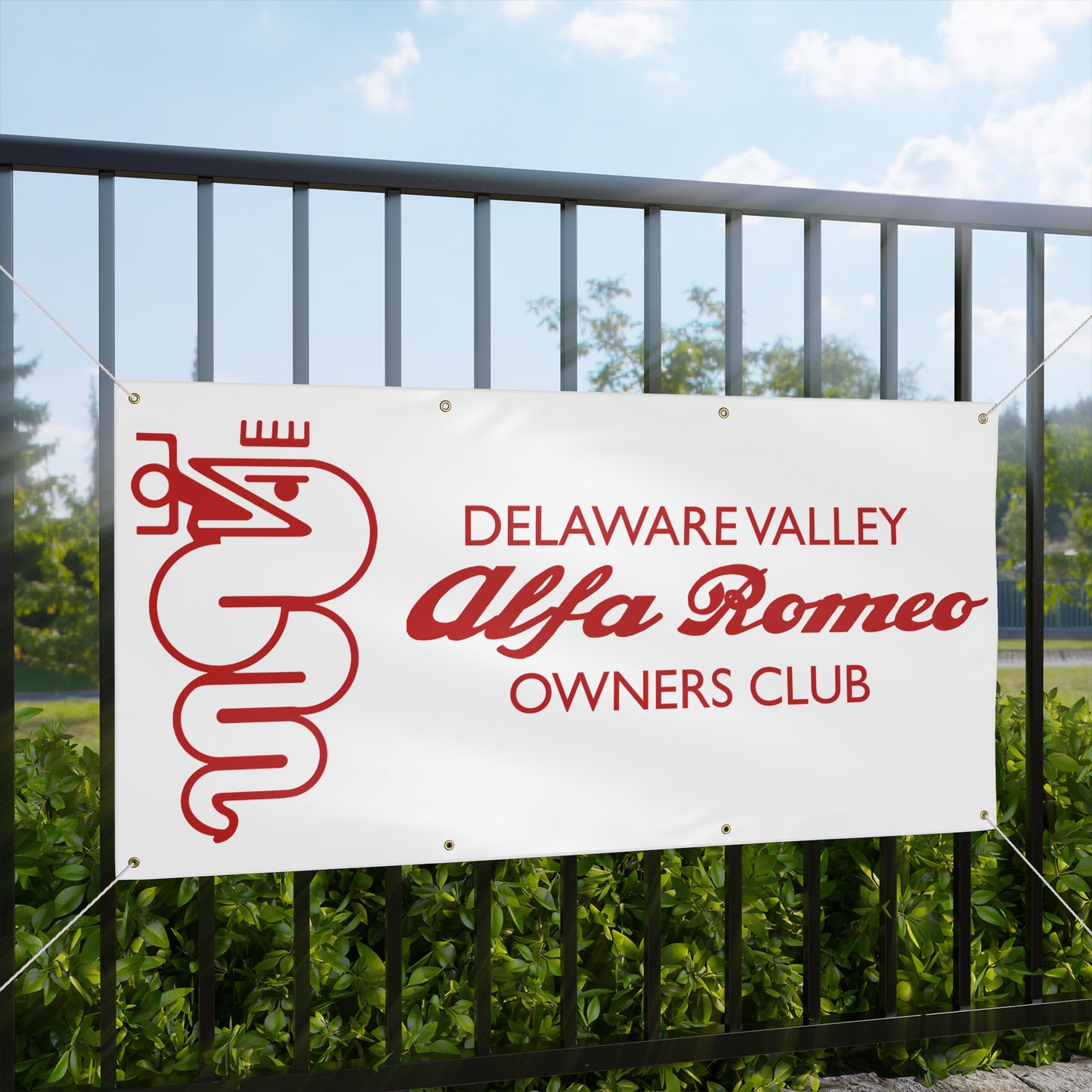 Alfa Romeo Owners Club Matte Banner — Delaware Valley Club Sign