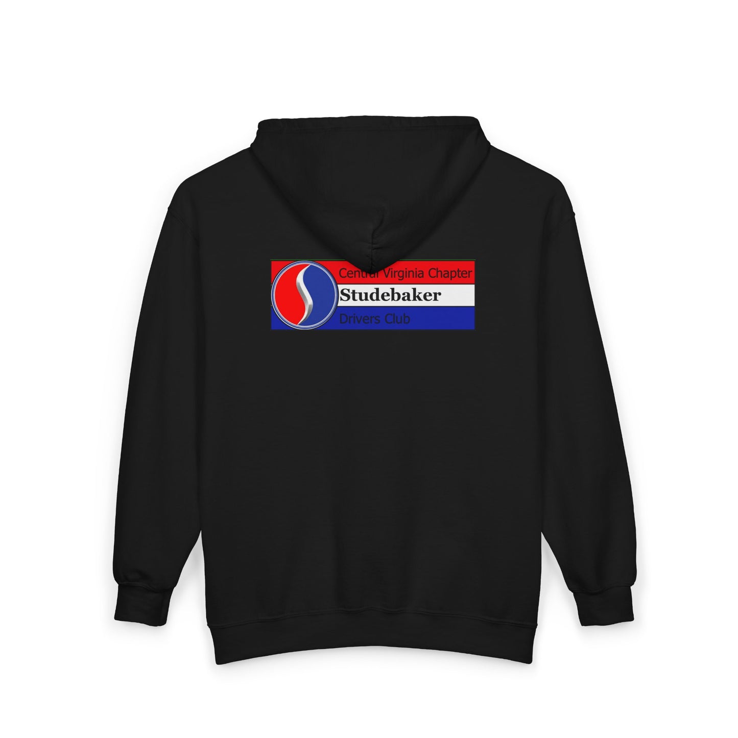 Central Virginia Chapter Studebaker Drivers Club Printed Zip Hoodie — Logo on Front and Back