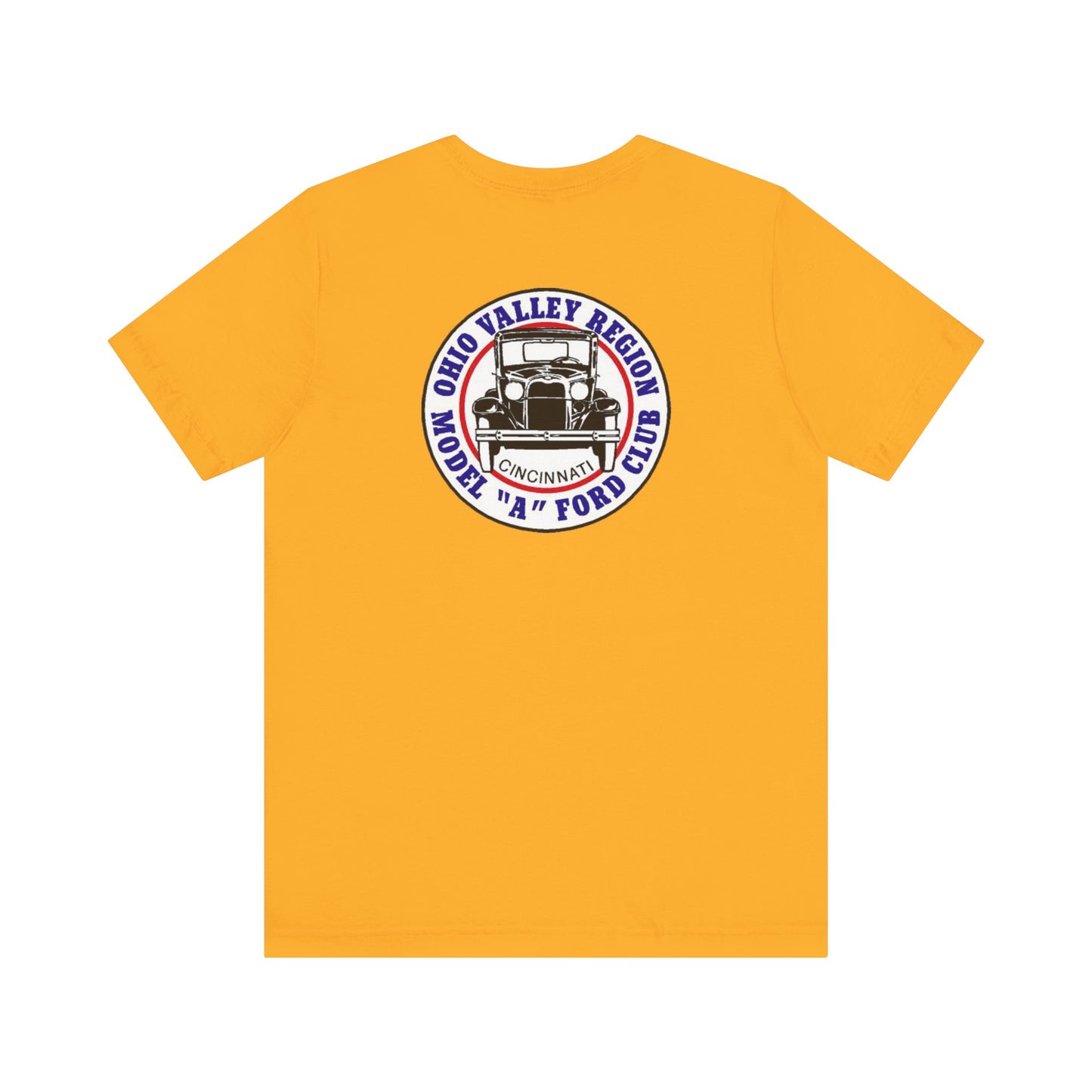 Ohio Valley Region Model A Ford Club (front and back logo) Unisex Jersey Short Sleeve Tee