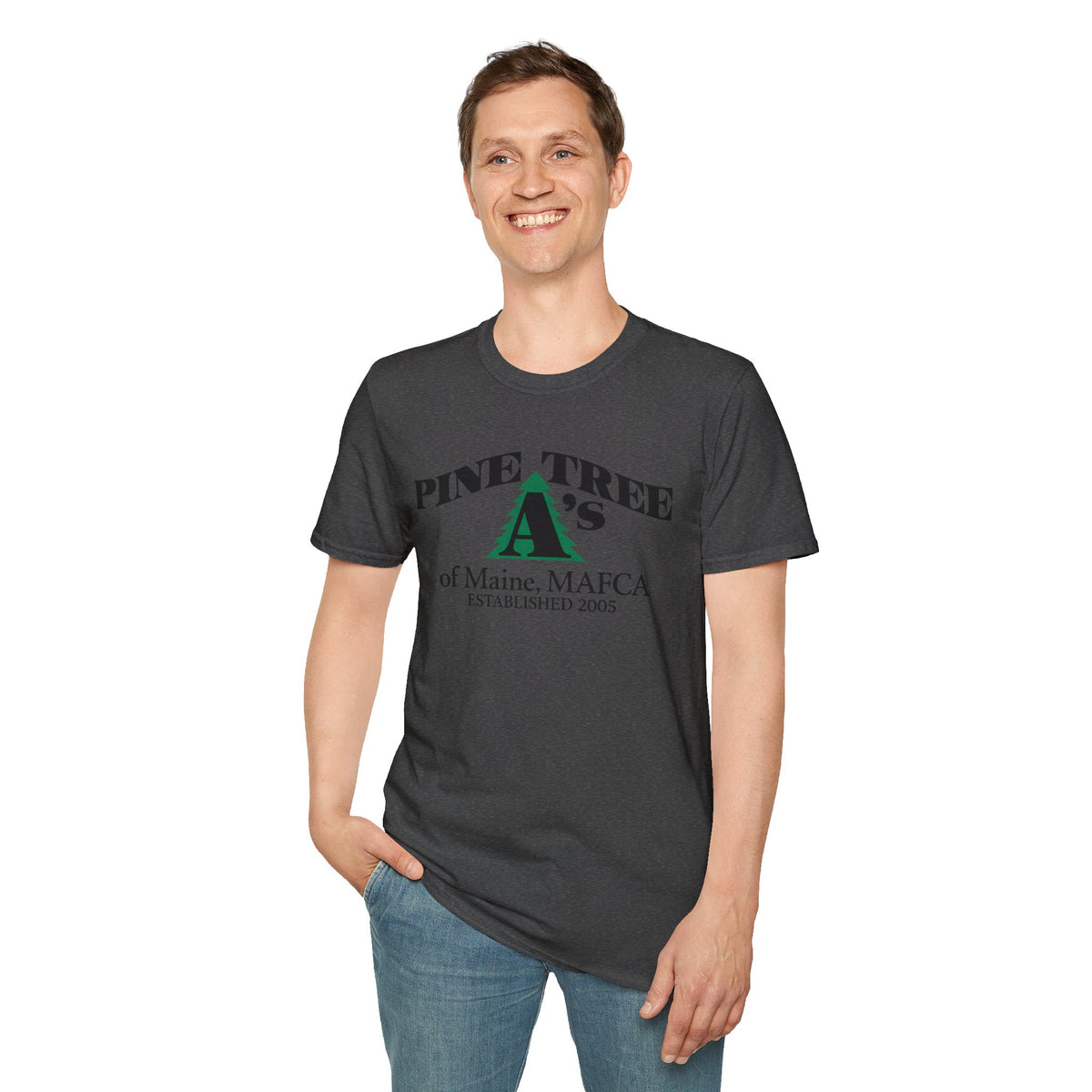 Pine Tree A's of Maine, MAFCA T-Shirt — Unisex Softstyle T-Shirt