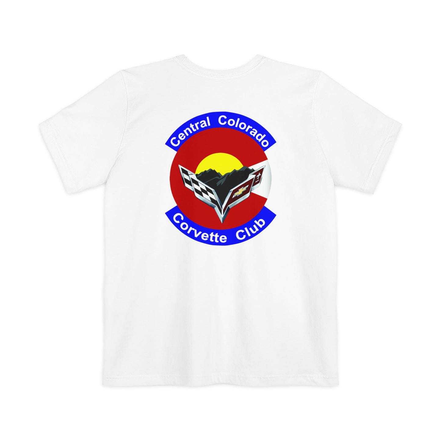 Central Colorado Corvette Club Pocket T-Shirt — Front & Back Logos