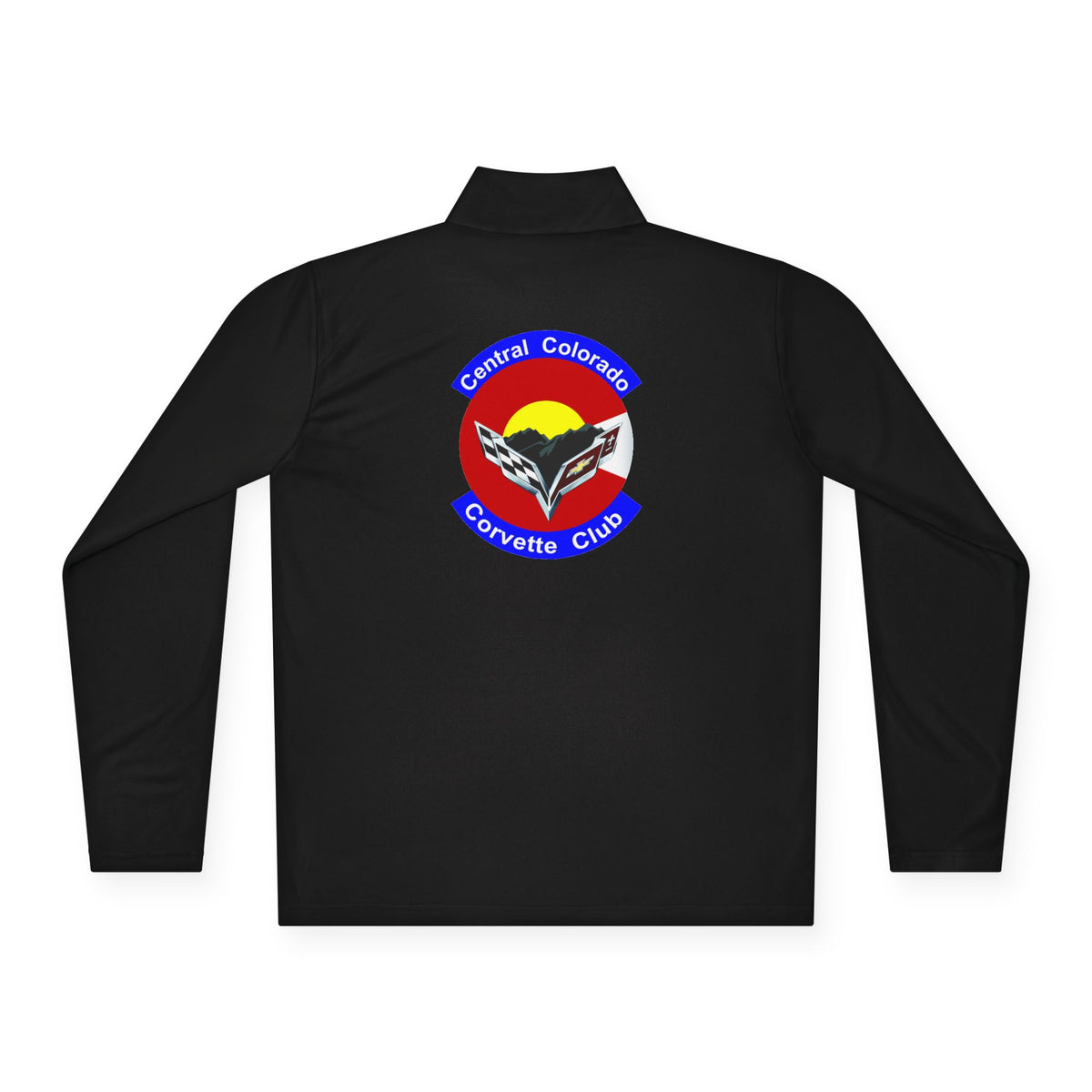 Central Colorado Corvette Club Quarter-Zip Pullover — Printed Direct to Film Logos on Front and Back