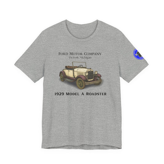 1929 Model A Ford Roadster T-Shirt – Gold Coast Logo on sleeve