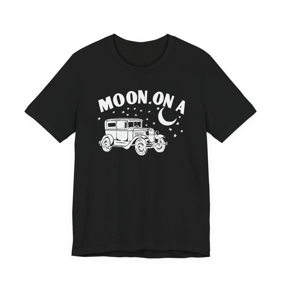 Moon On A Vintage Car T-Shirt — Retro Moon Graphic Tee